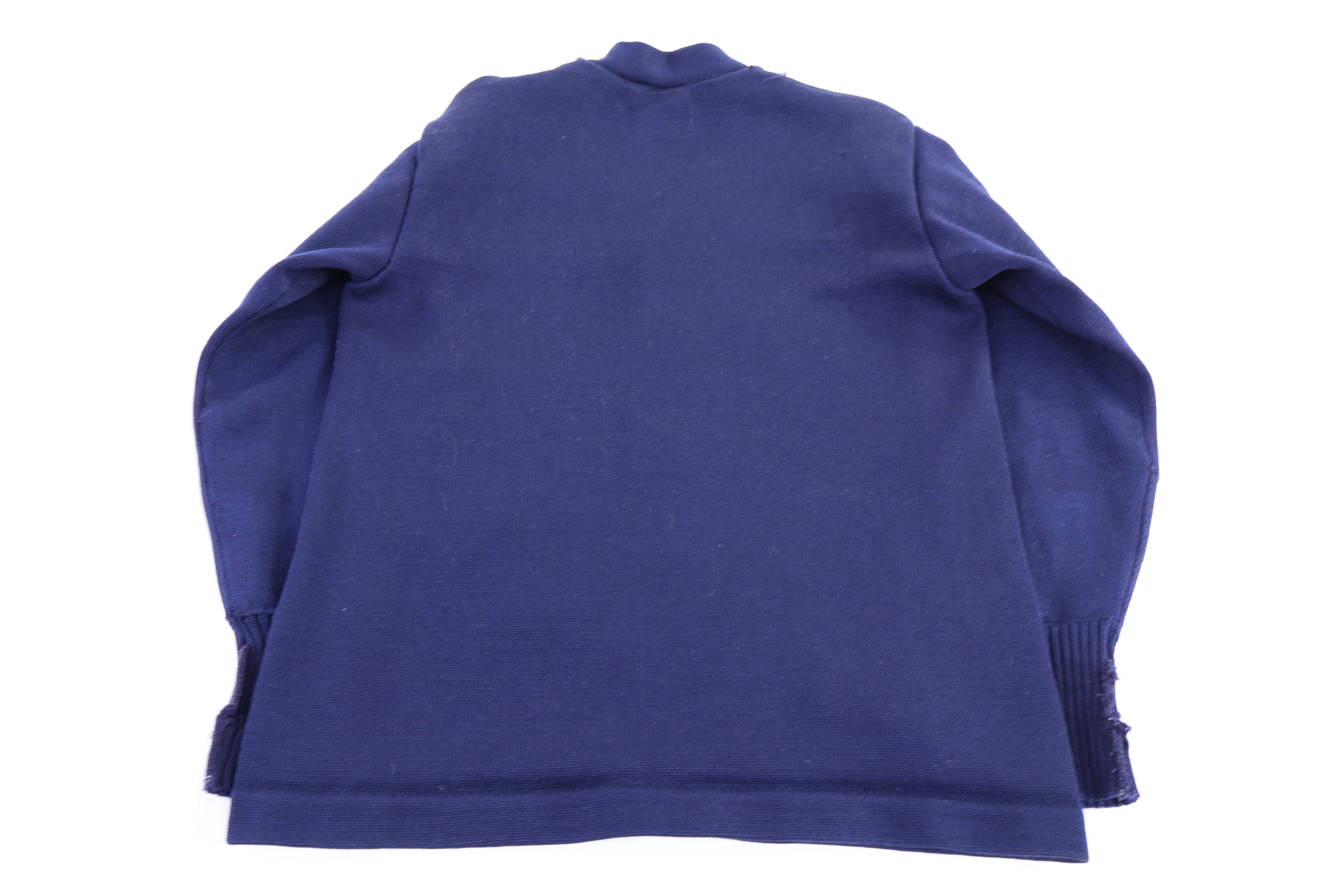 50's Navy Blue & Orange Cardigan Sweater