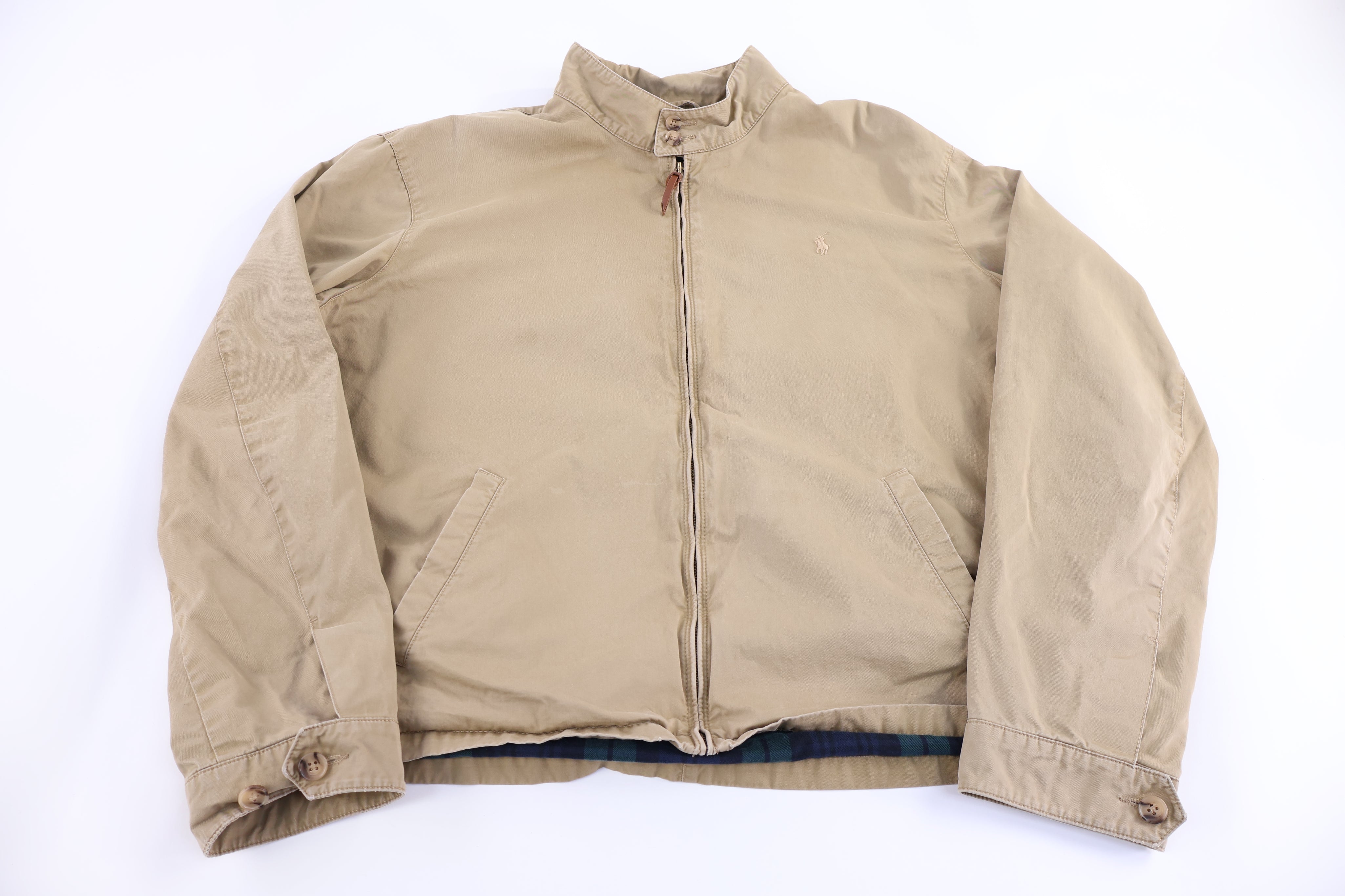 Polo Ralph Lauren Embroidered Logo Tan Full Zip Jacket
