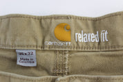 Carhartt Logo Patch Tan Relaxed Fit Pants