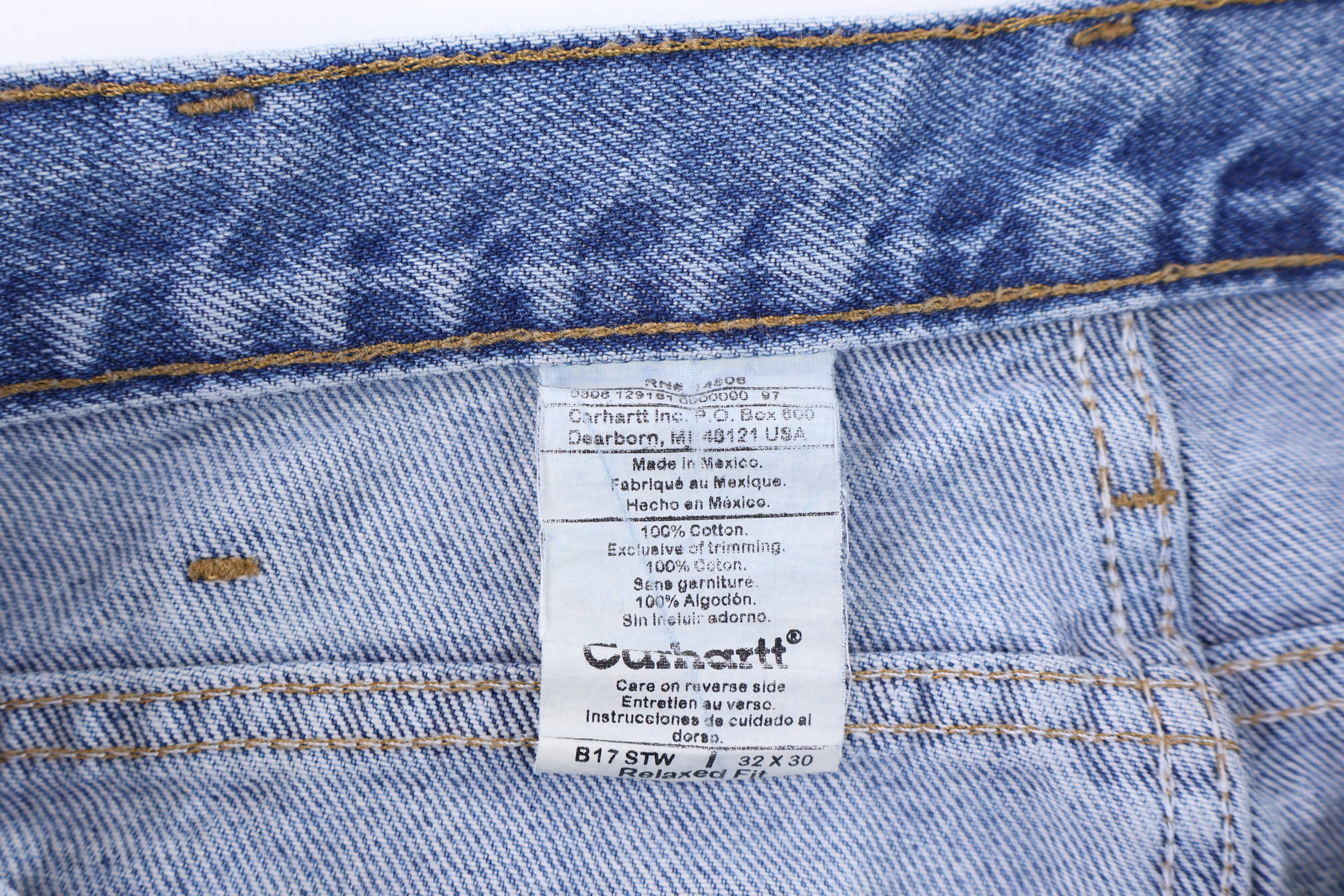 Carhartt Logo Patch Light Wash Denim Jeans