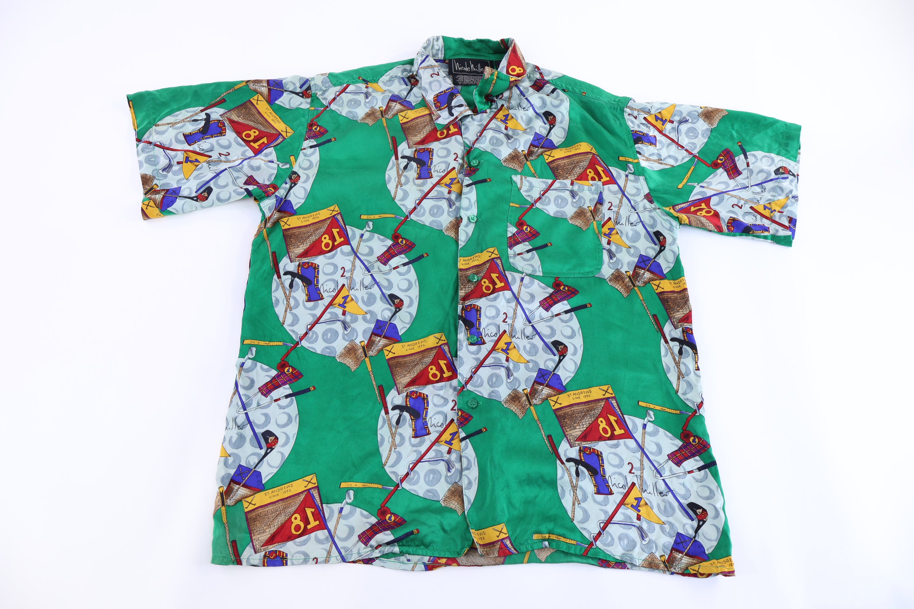 90's Nicole Miller Golf Graphic Button Down