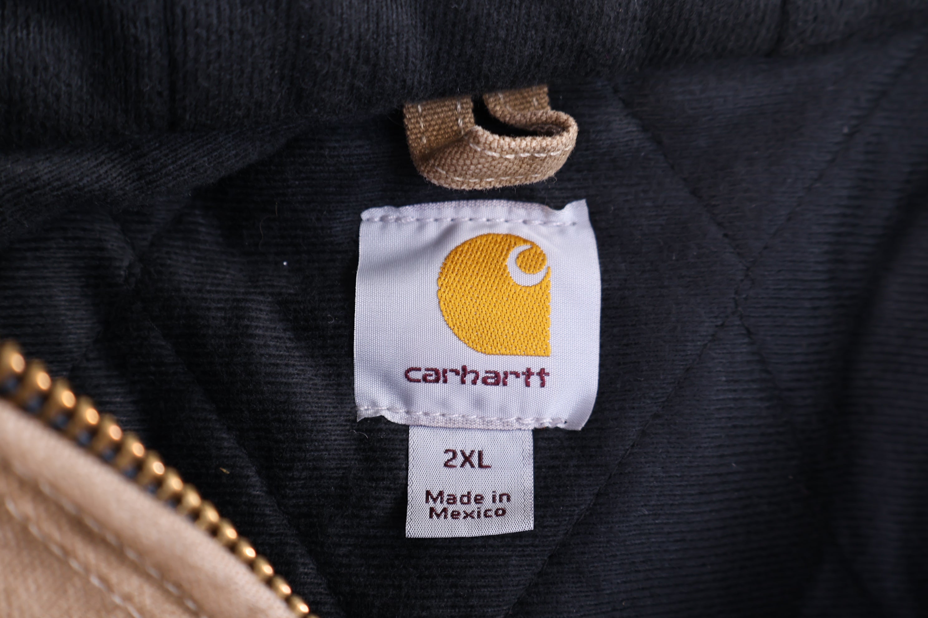 Carhartt Logo Patch Tan Full Zip Jacket