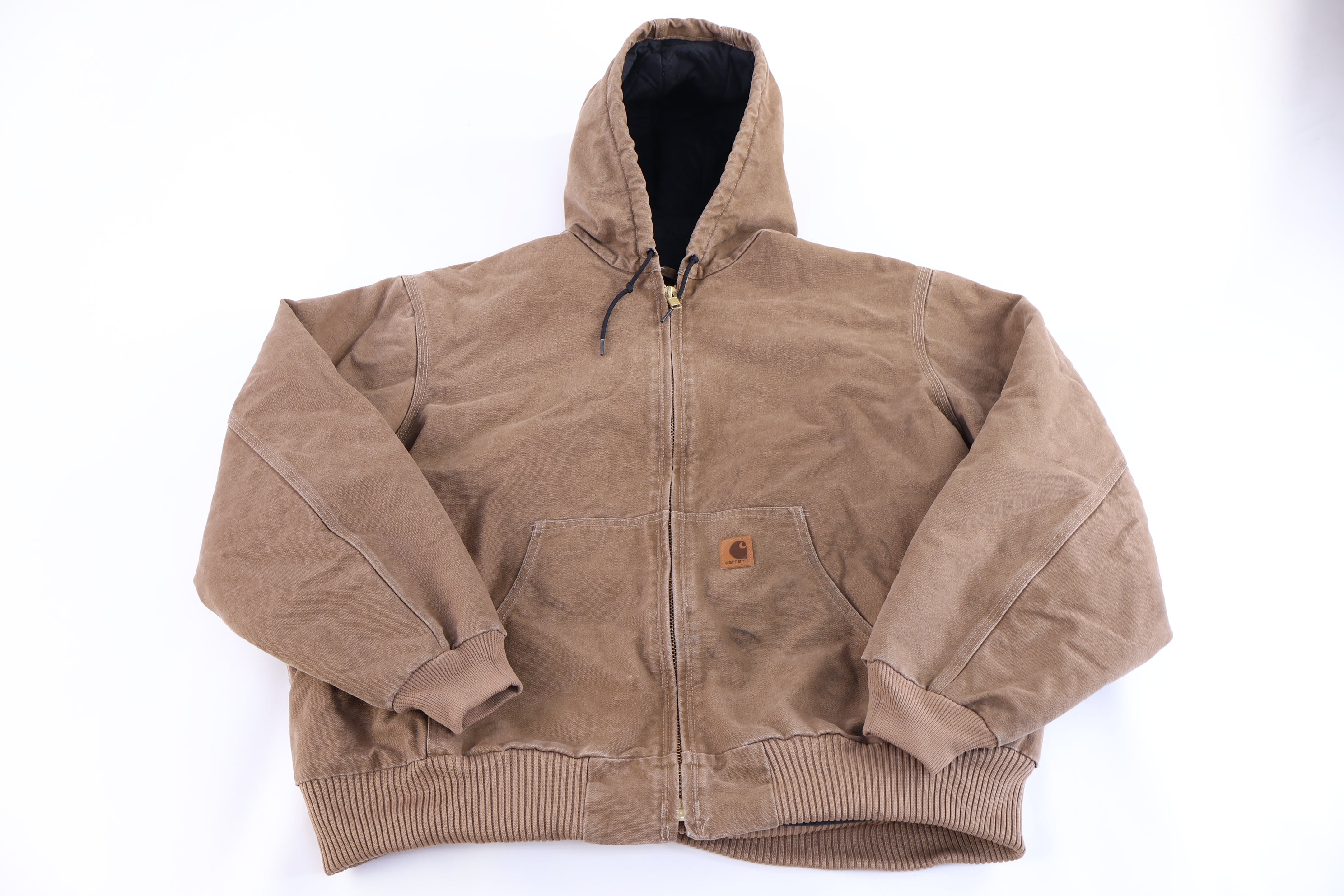 Carhartt Logo Patch Tan Full Zip Jacket