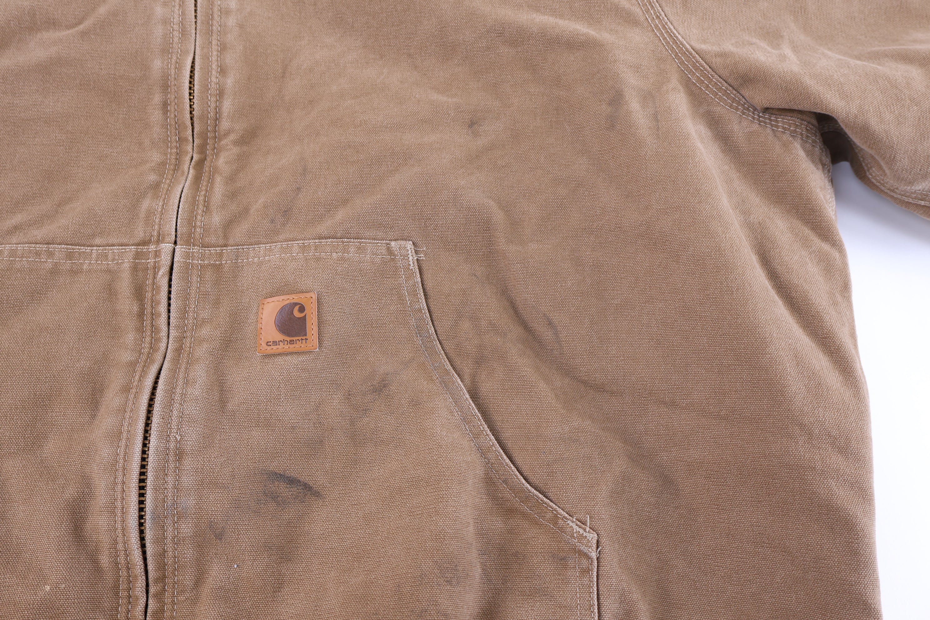 Carhartt Logo Patch Tan Full Zip Jacket