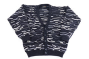 Vintage Coogi Australia Black & White Knit Cardigan Sweater