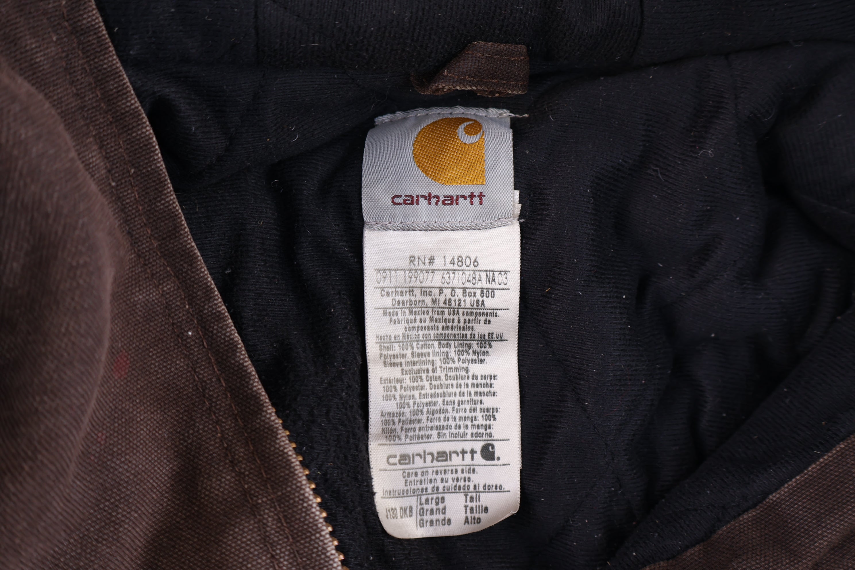 Carhartt Logo Patch Brown Full Zip Jacket