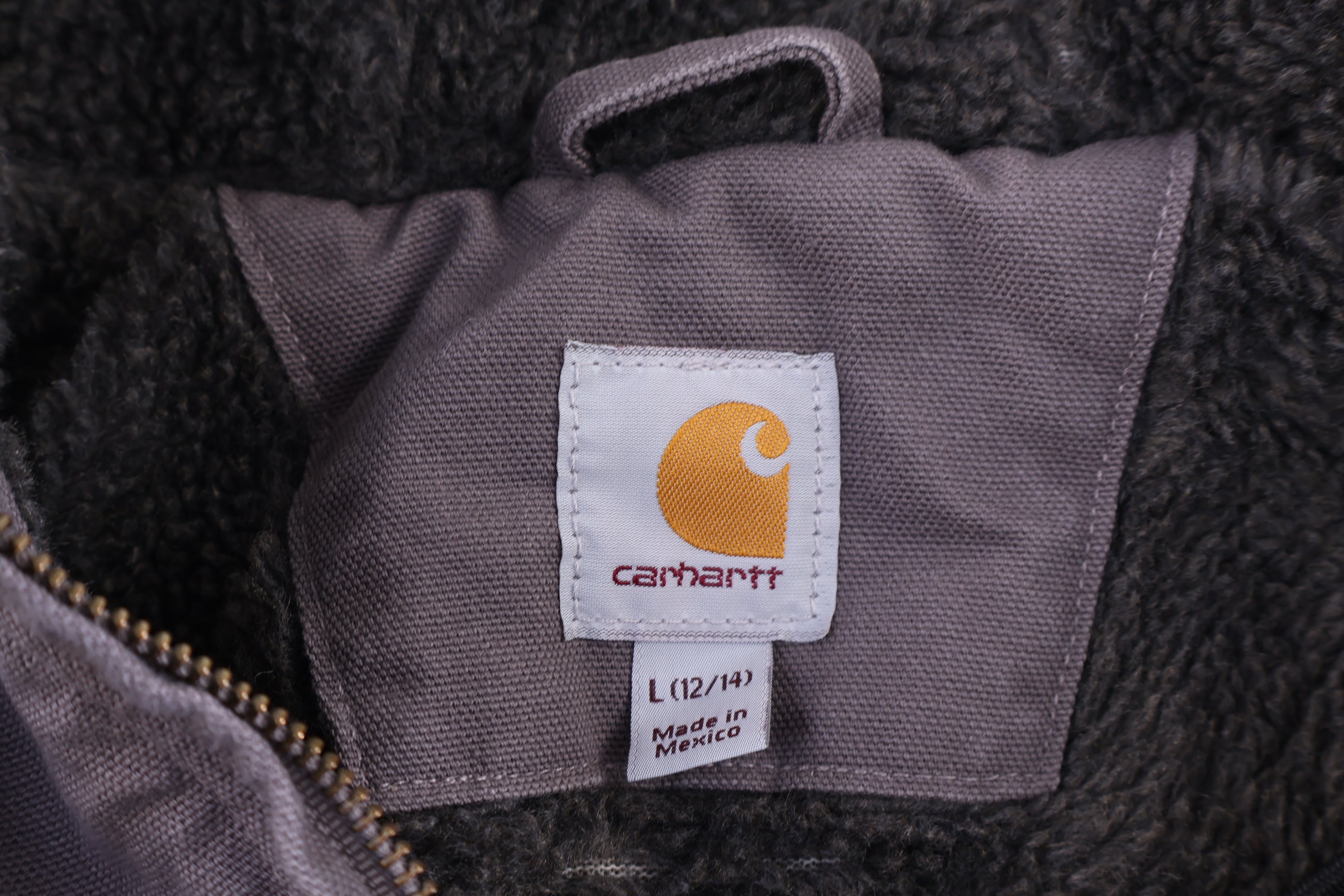 Women's Carhartt Logo Patch Grey Full Zip Jacket