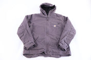 Women's Carhartt Logo Patch Grey Full Zip Jacket