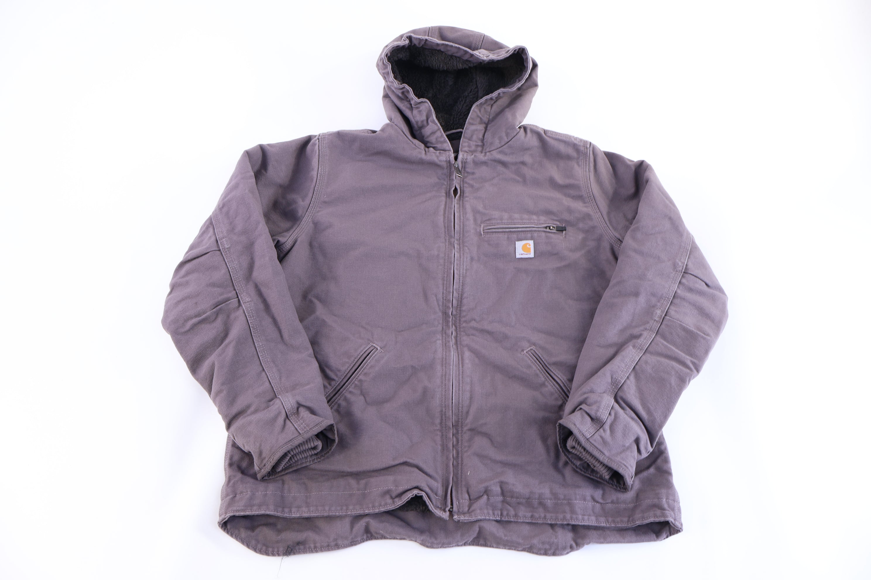 Women's Carhartt Logo Patch Grey Full Zip Jacket