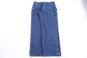 Carhartt Logo Patch Dark Wash Denim Pants