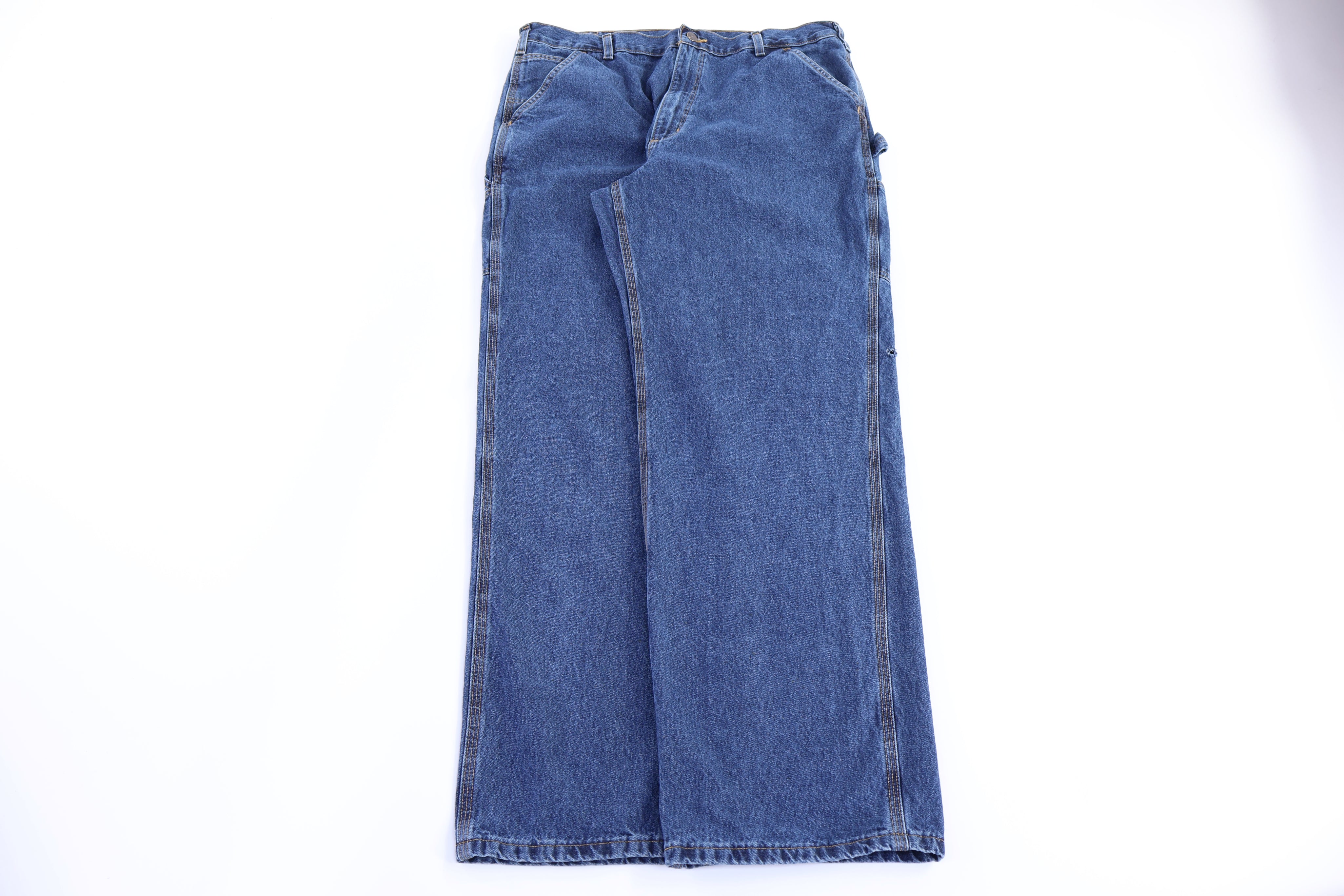 Carhartt Logo Patch Dark Wash Denim Pants