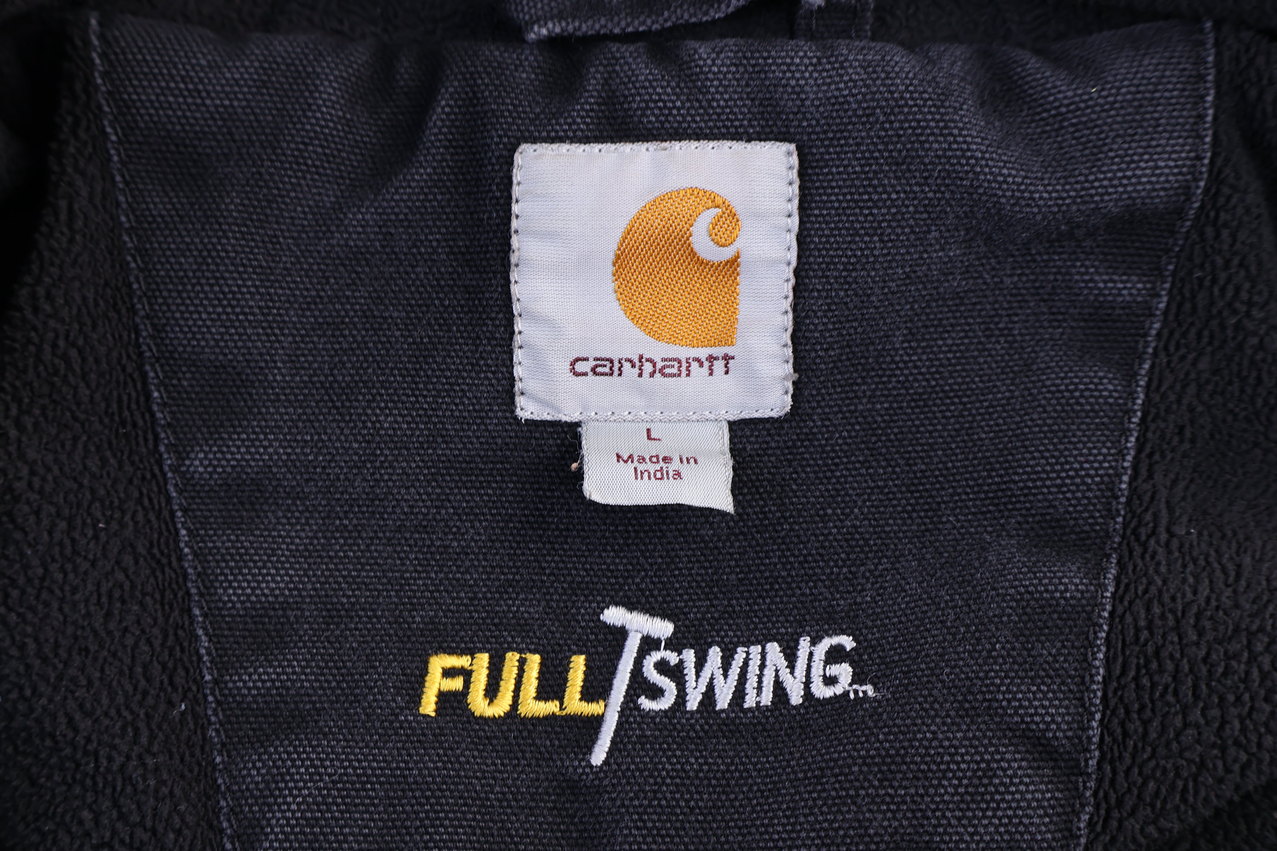 Carhartt Logo Patch Black Full Zip Jacket