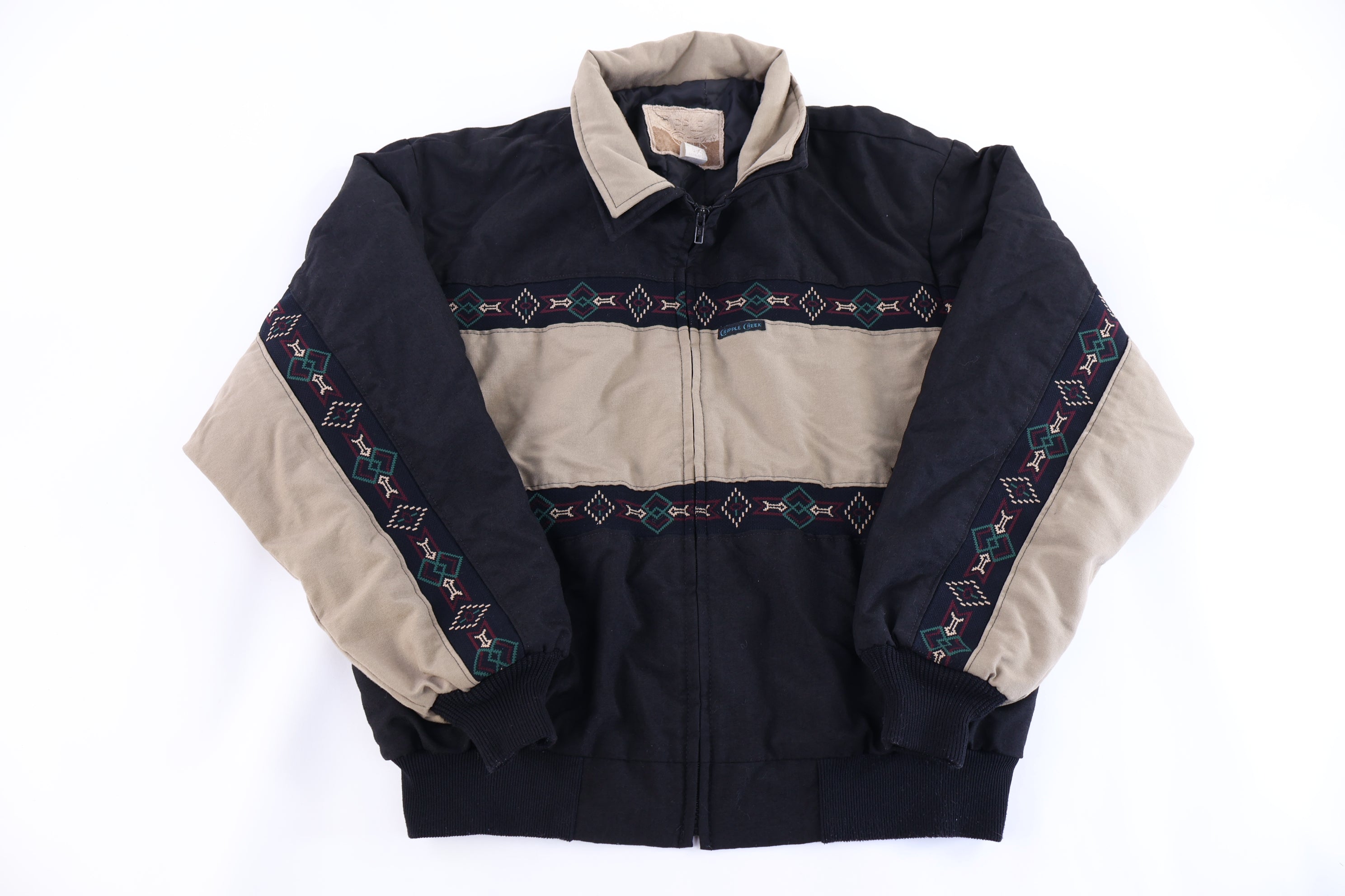 Vintage Cripple Creek Black & Tan Full Zip Jacket