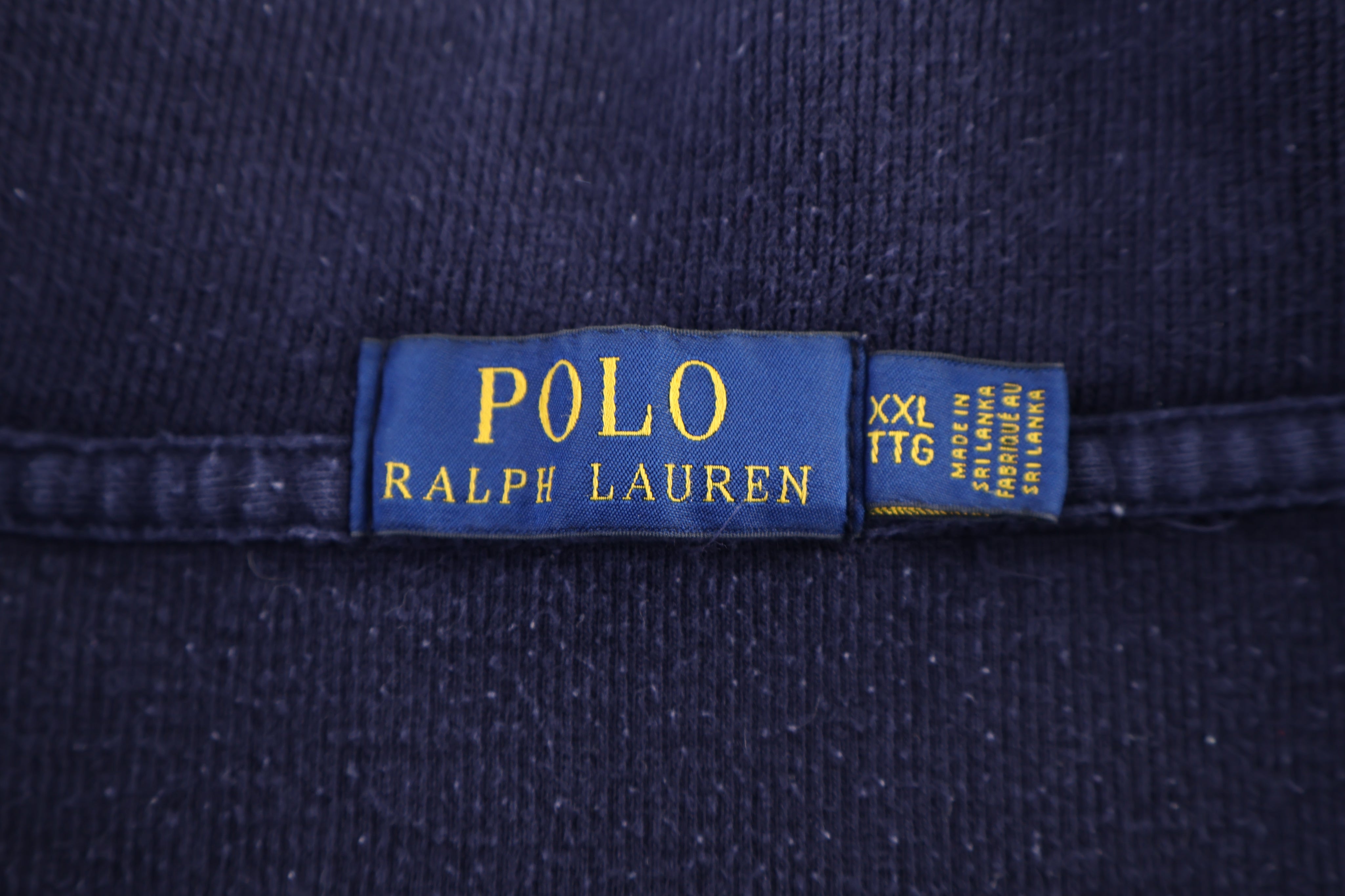 Polo Ralph Lauren Embroidered Logo Blue Quarter Zip Sweater