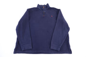 Polo Ralph Lauren Embroidered Logo Blue Quarter Zip Sweater