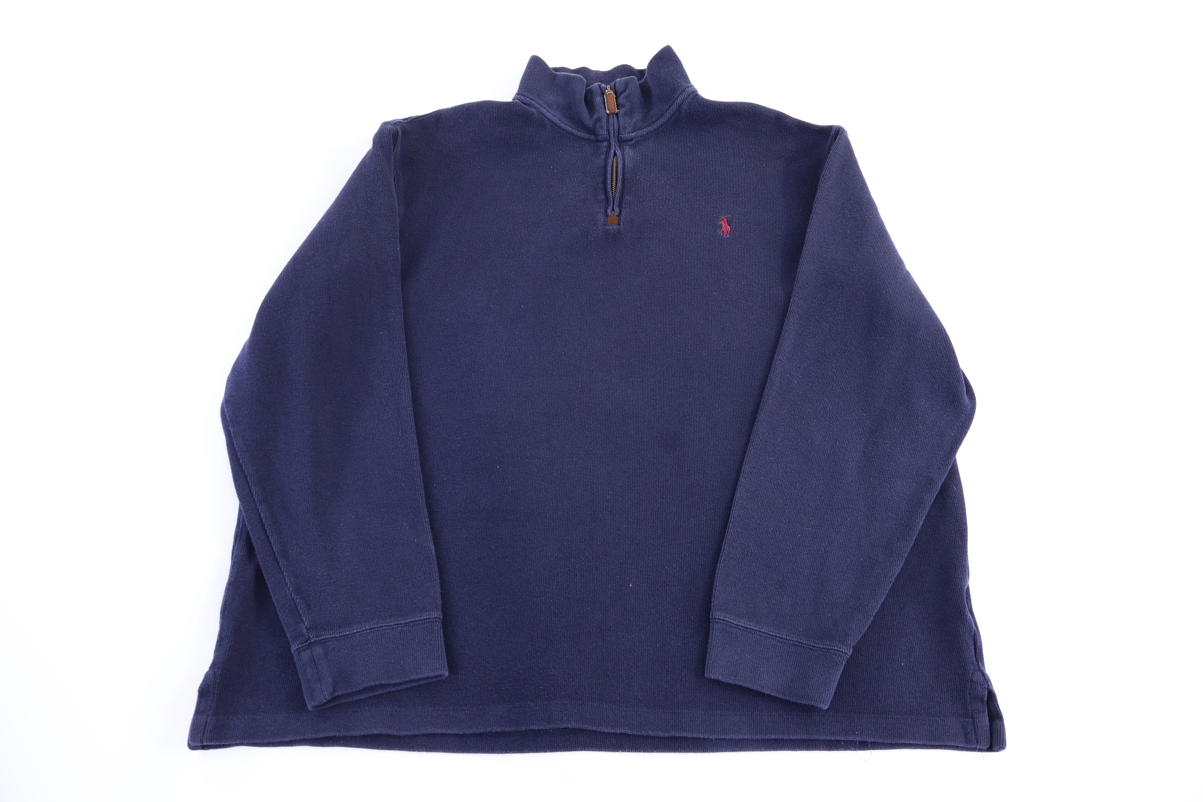 Polo Ralph Lauren Embroidered Logo Blue Quarter Zip Sweater