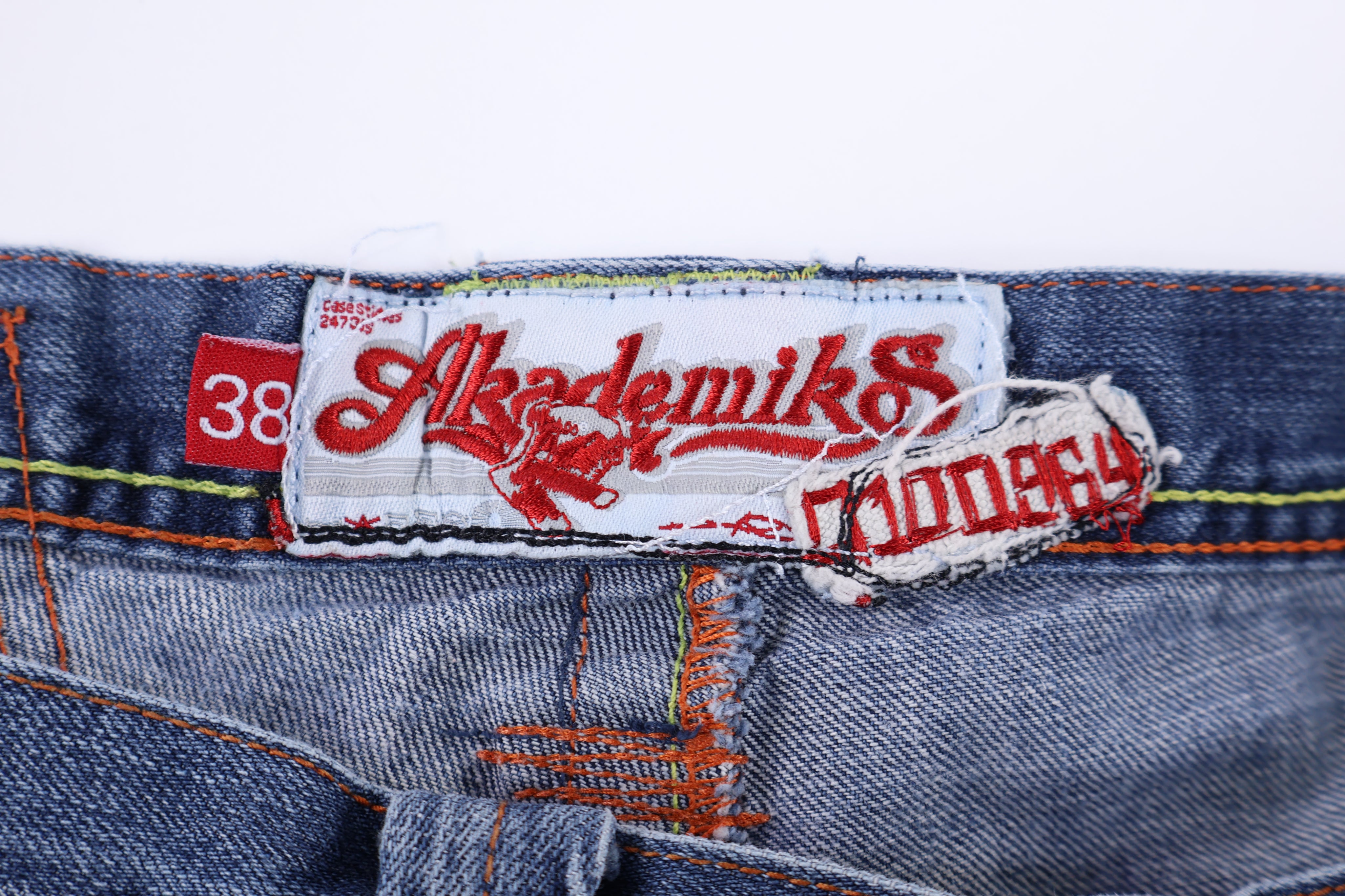 Y2K Akadmiks Dark Wash Embroidered Denim Shorts