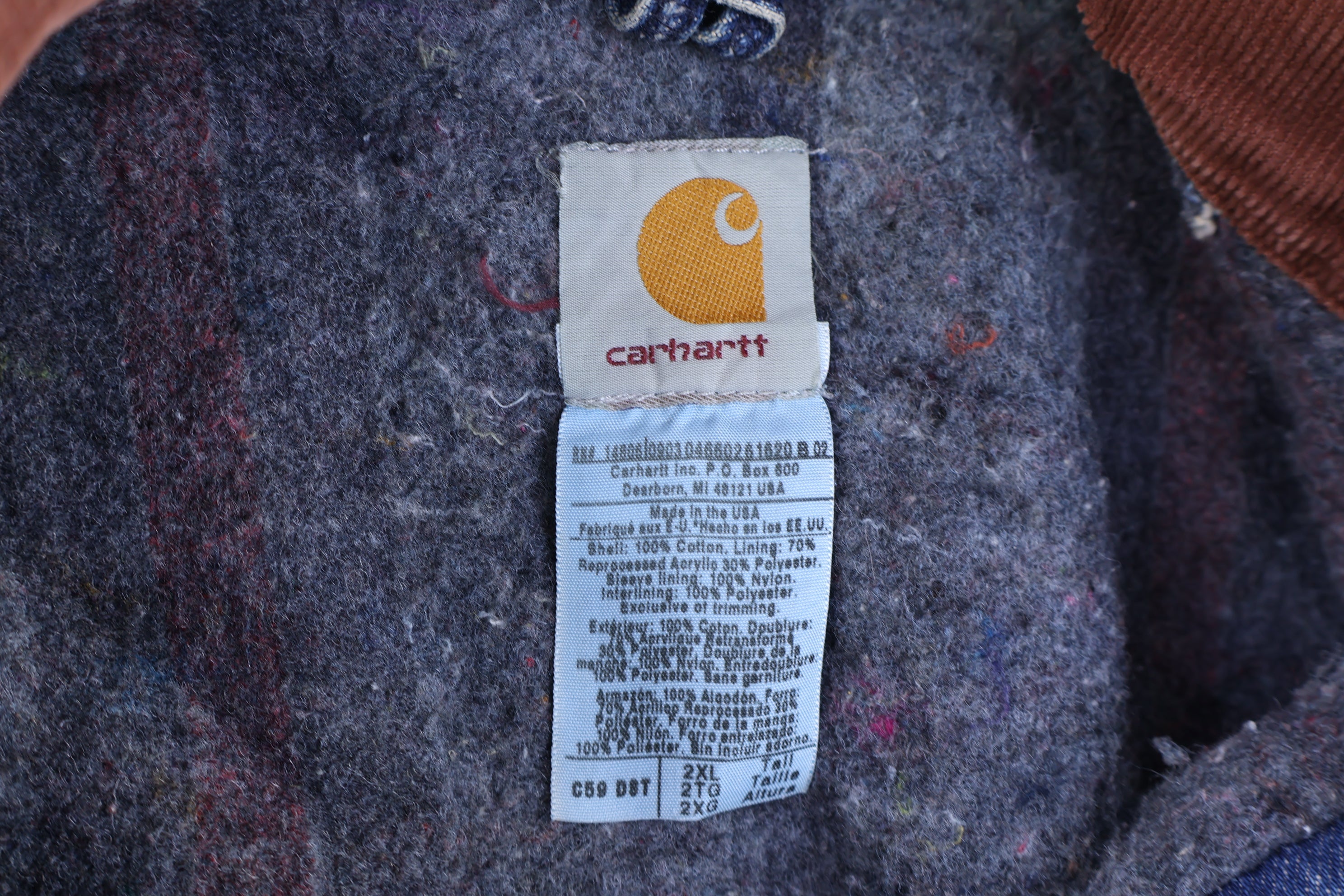 Carhartt Logo Patch Blanket Lined Denim Chore Jacket