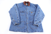 Carhartt Logo Patch Blanket Lined Denim Chore Jacket