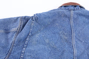Carhartt Logo Patch Blanket Lined Denim Chore Jacket