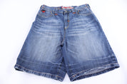 Y2K Akadmiks Dark Wash Embroidered Denim Shorts