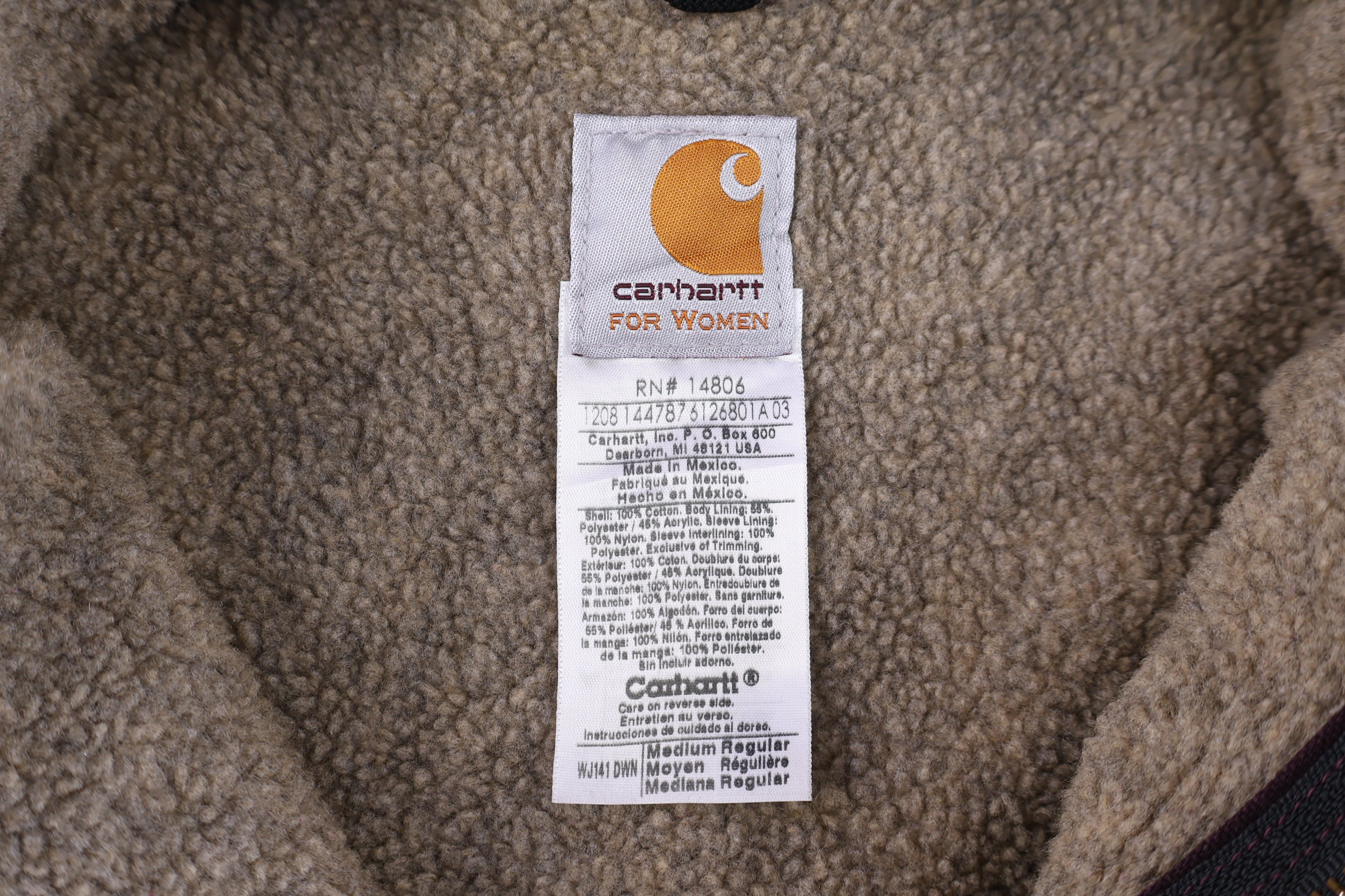 Women's Carhartt Logo Patch Purple Full Zip Jacket