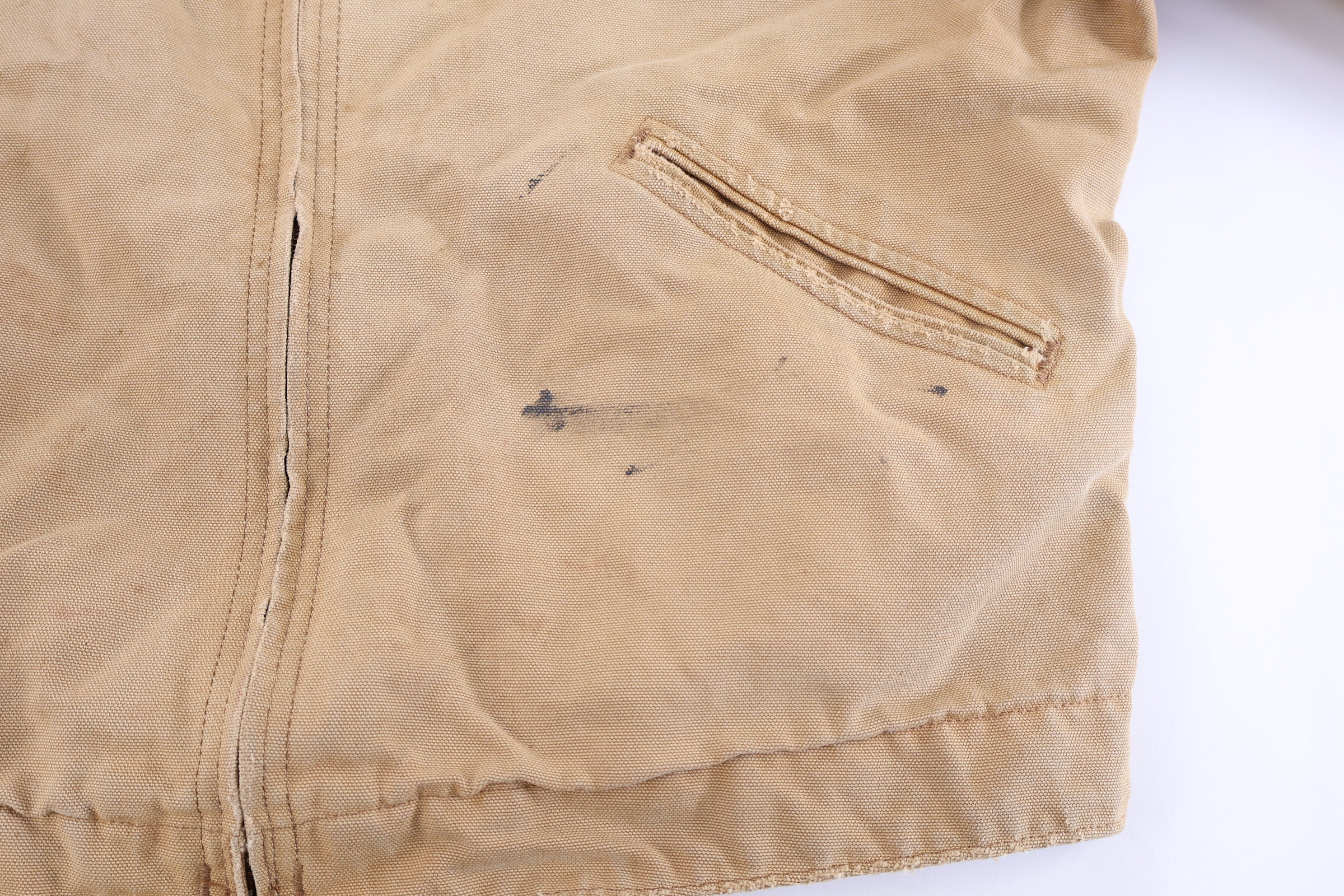 Carhartt Logo Patch Tan Blanket Lined Detroit Jacket