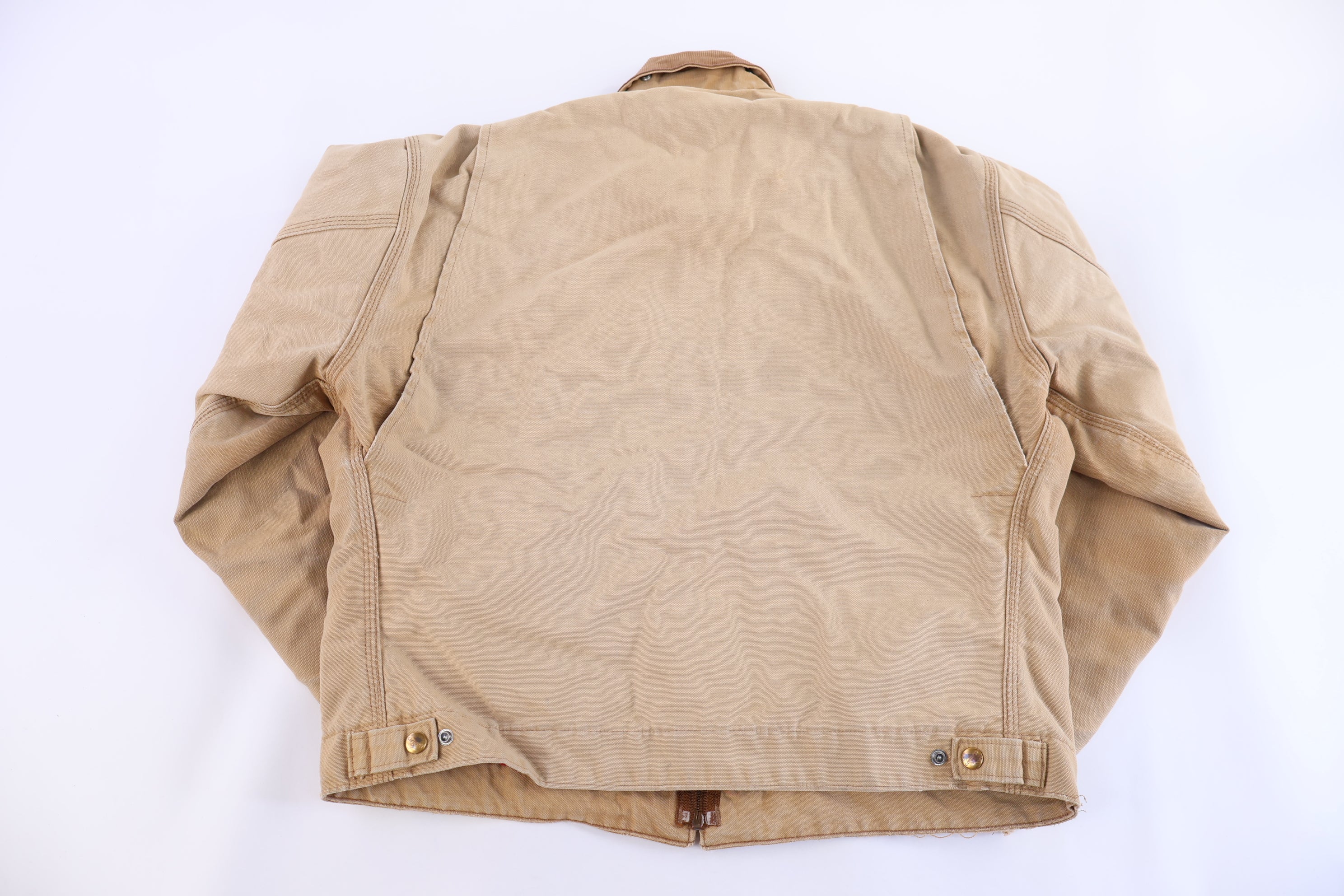 Carhartt Logo Patch Tan Blanket Lined Detroit Jacket