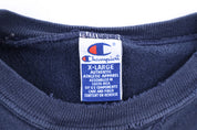 Vintage Champion Embroidered Logo Blue Blank Sweatshirt