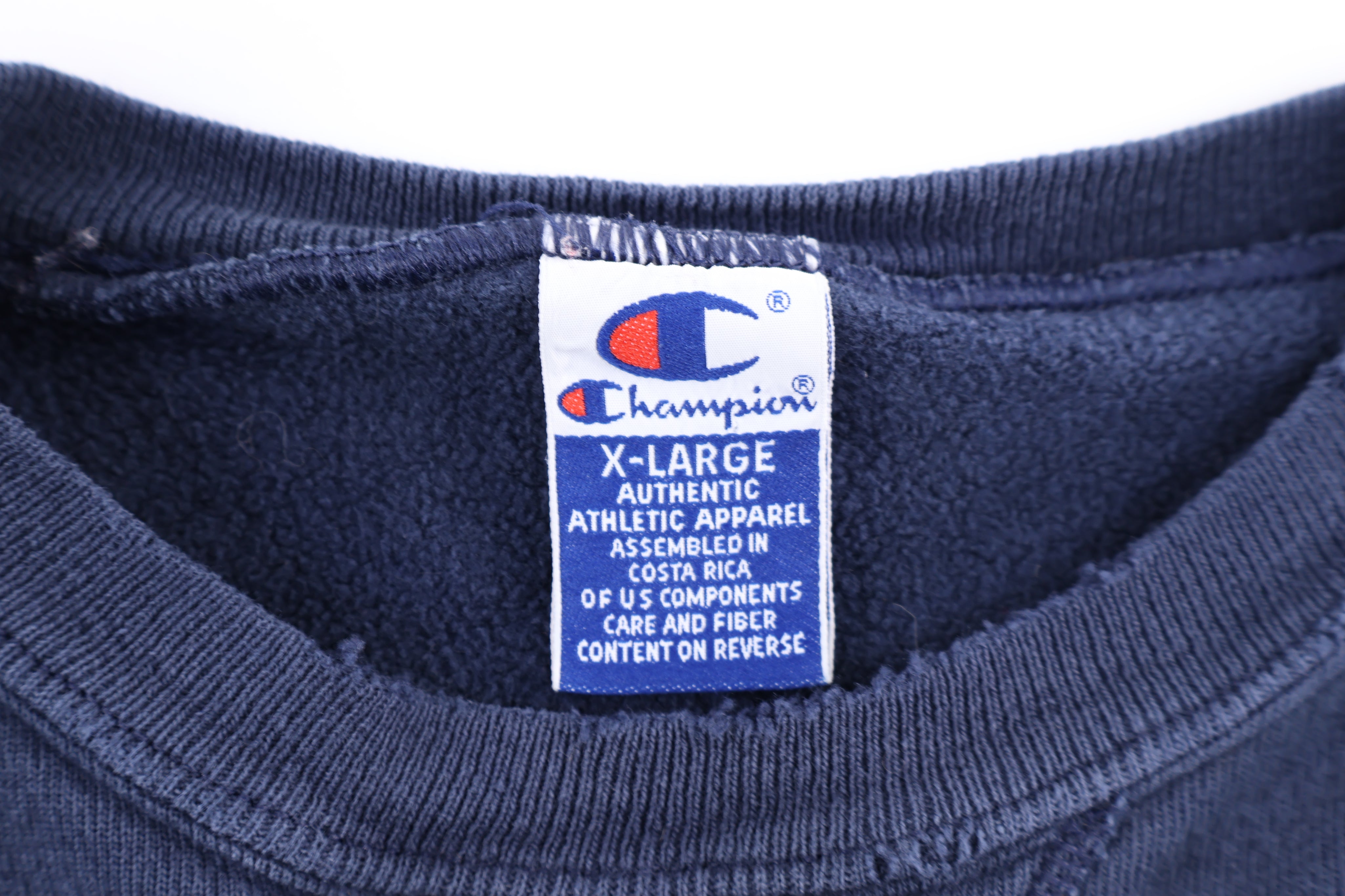 Vintage Champion Embroidered Logo Blue Blank Sweatshirt