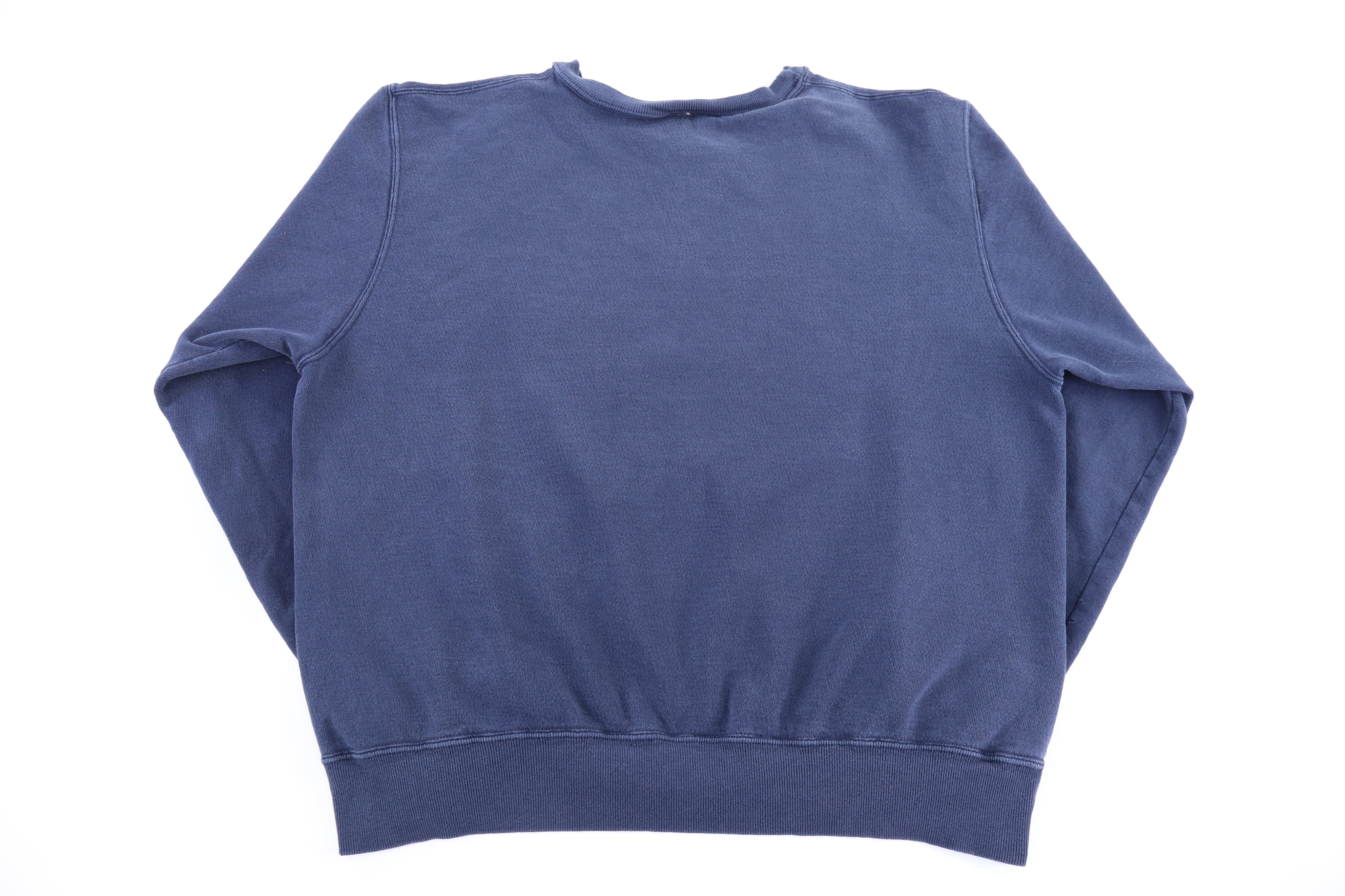 Vintage Champion Embroidered Logo Blue Blank Sweatshirt