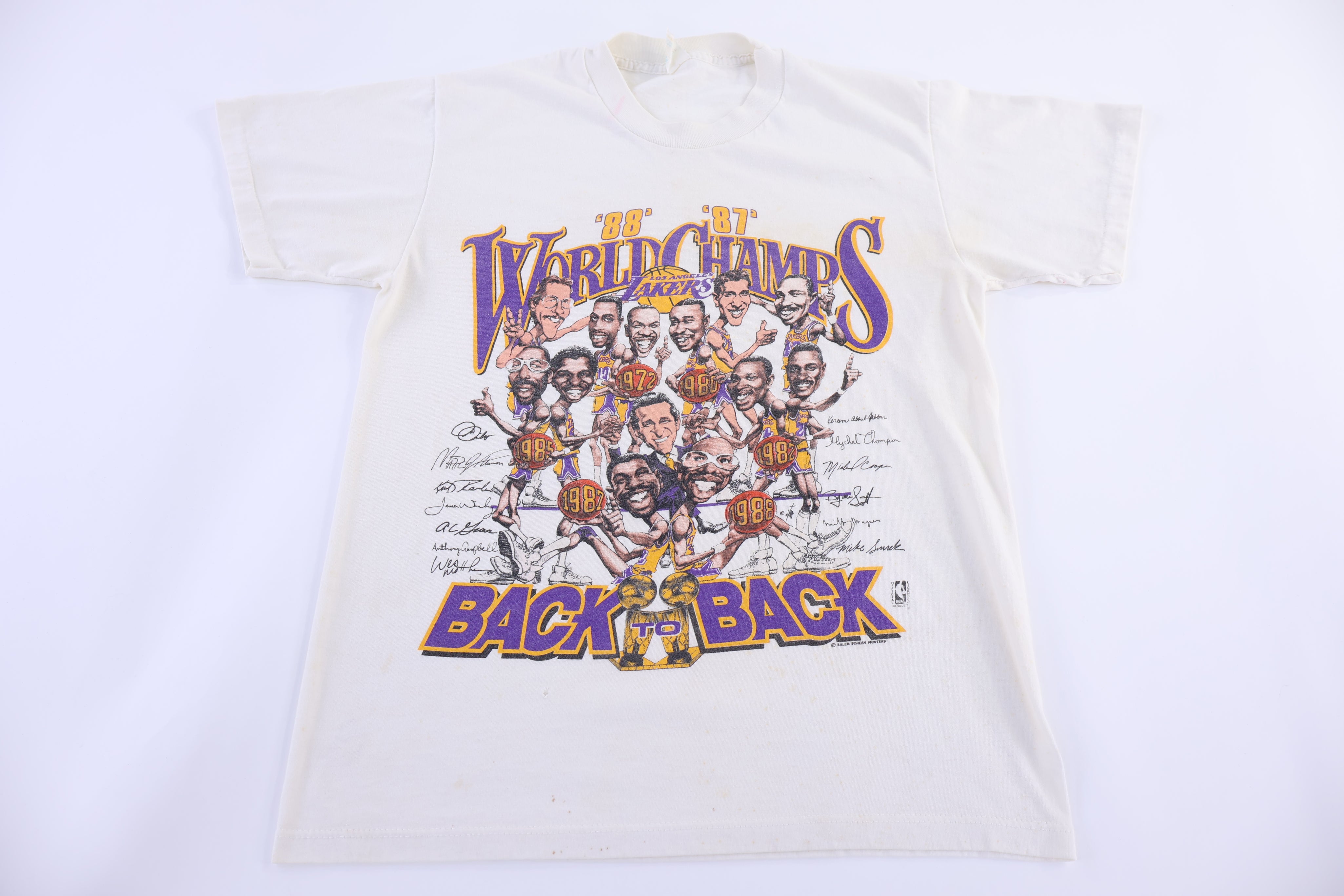1987 Los Angeles Lakers Back To Back Champs T-shirt
