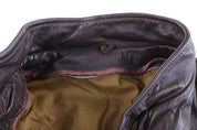 50's Shorman Brown Full Zip Leather Jacket