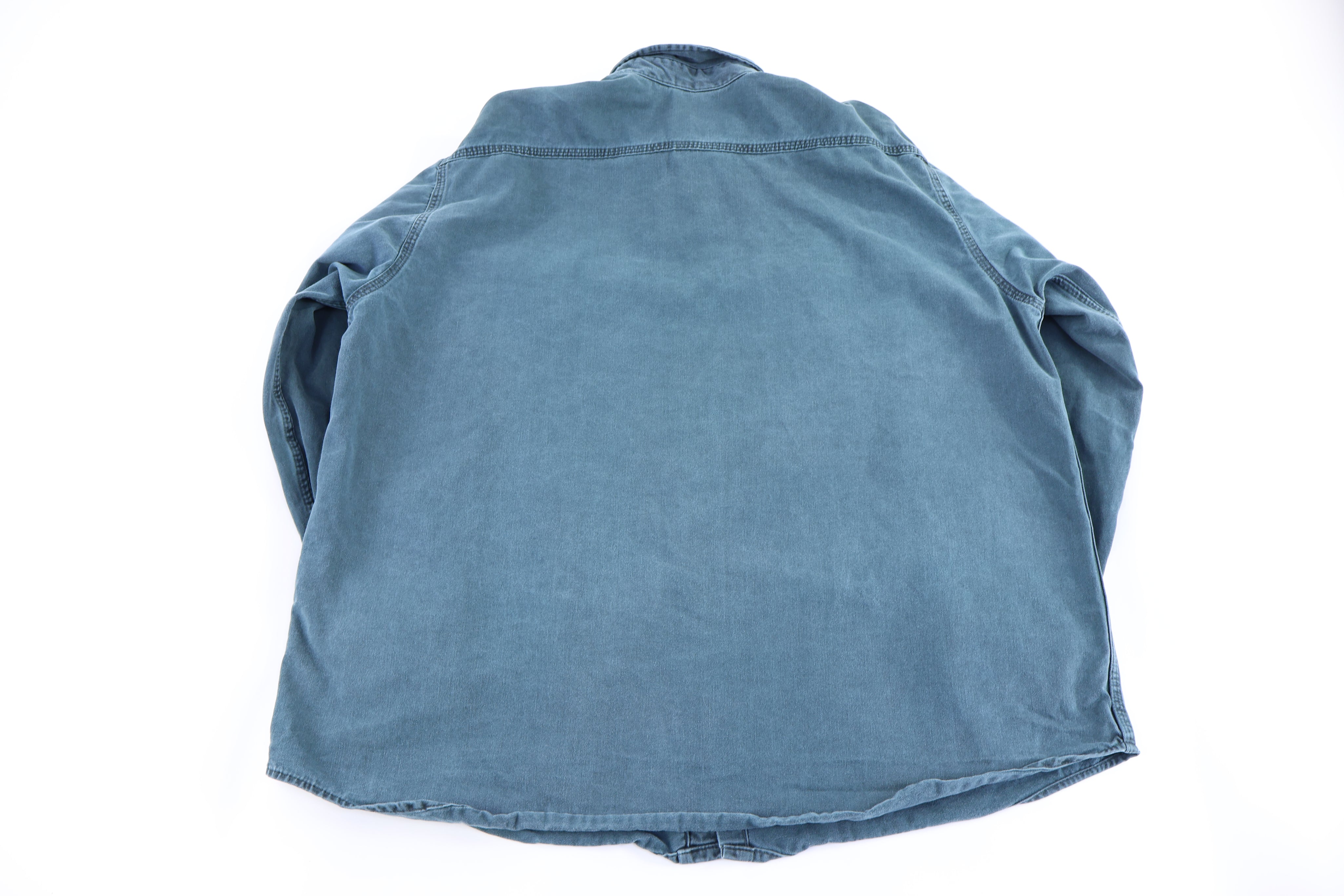 90’s Carhartt Logo Patch Green LS Button Down