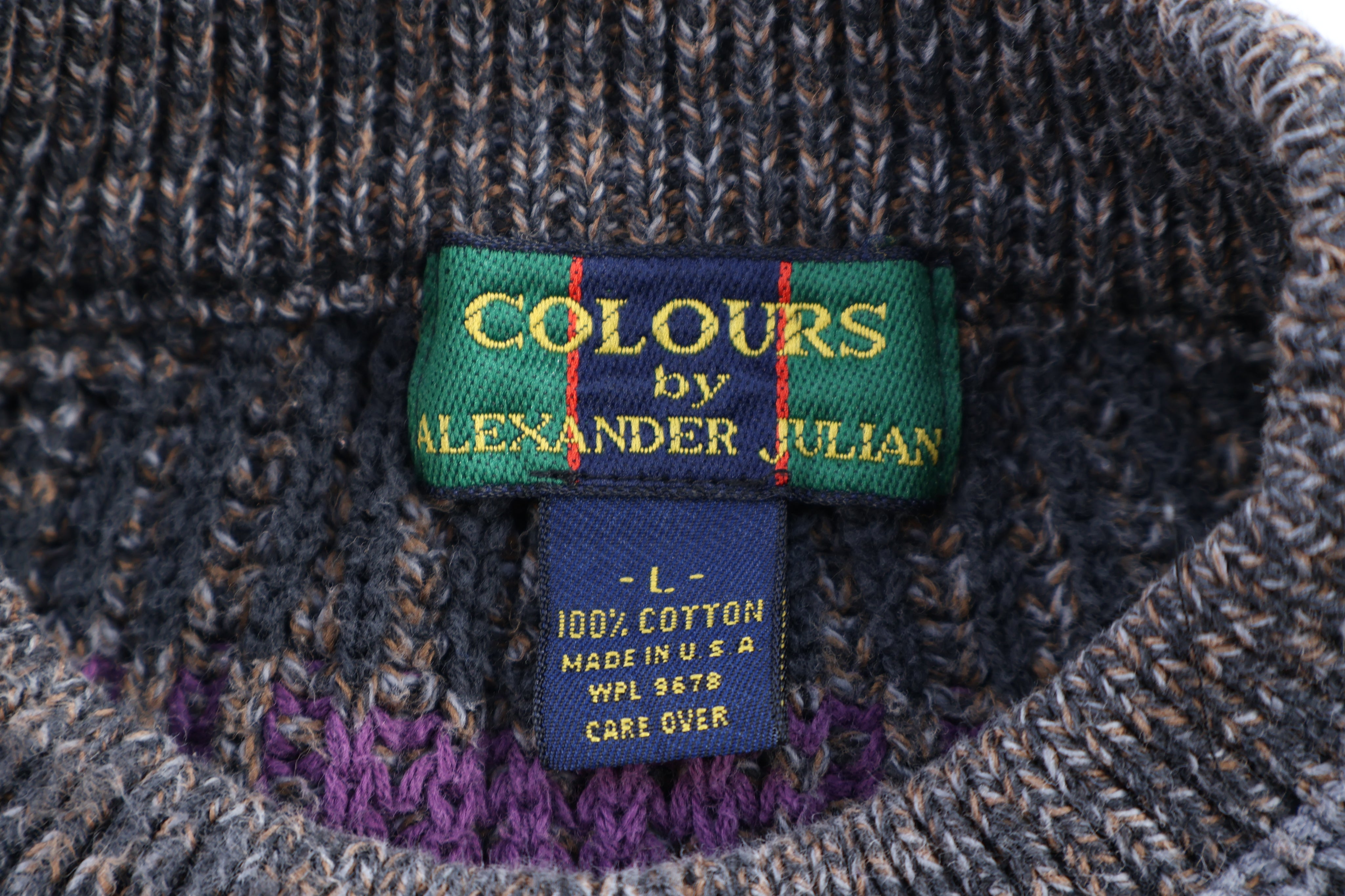 Vintage Colours Multipatterned Knit Sweater