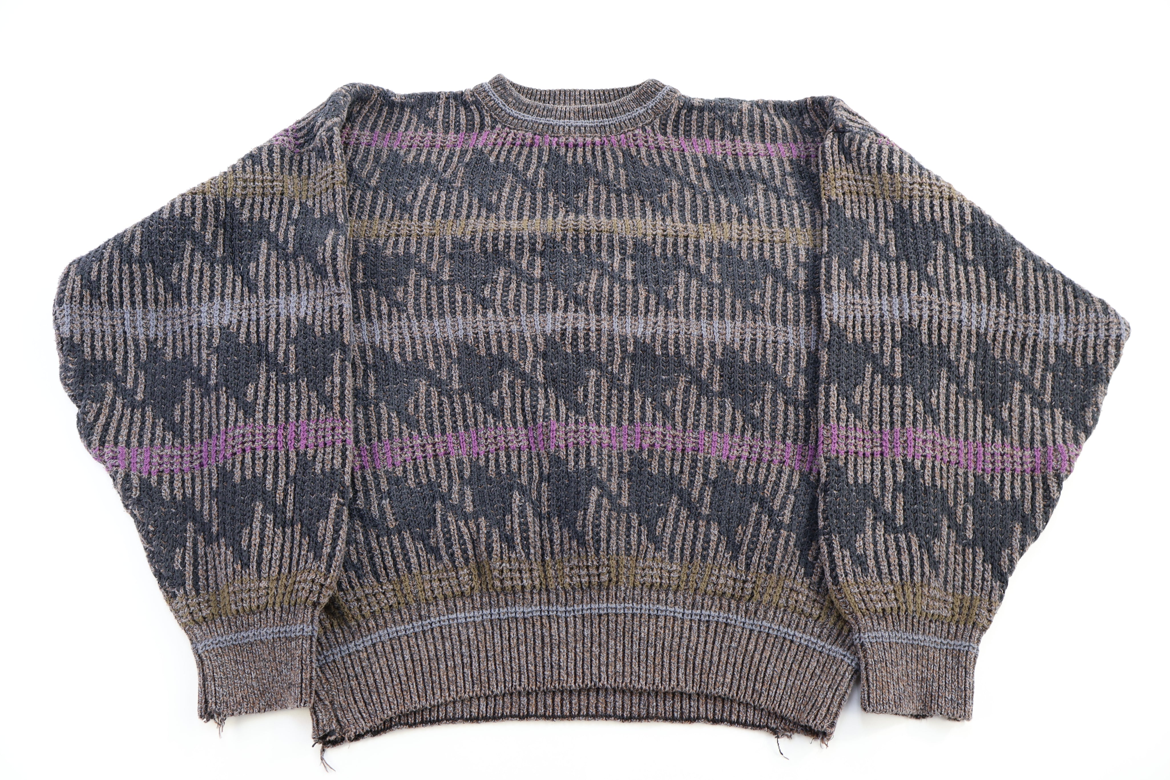 Vintage Colours Multipatterned Knit Sweater