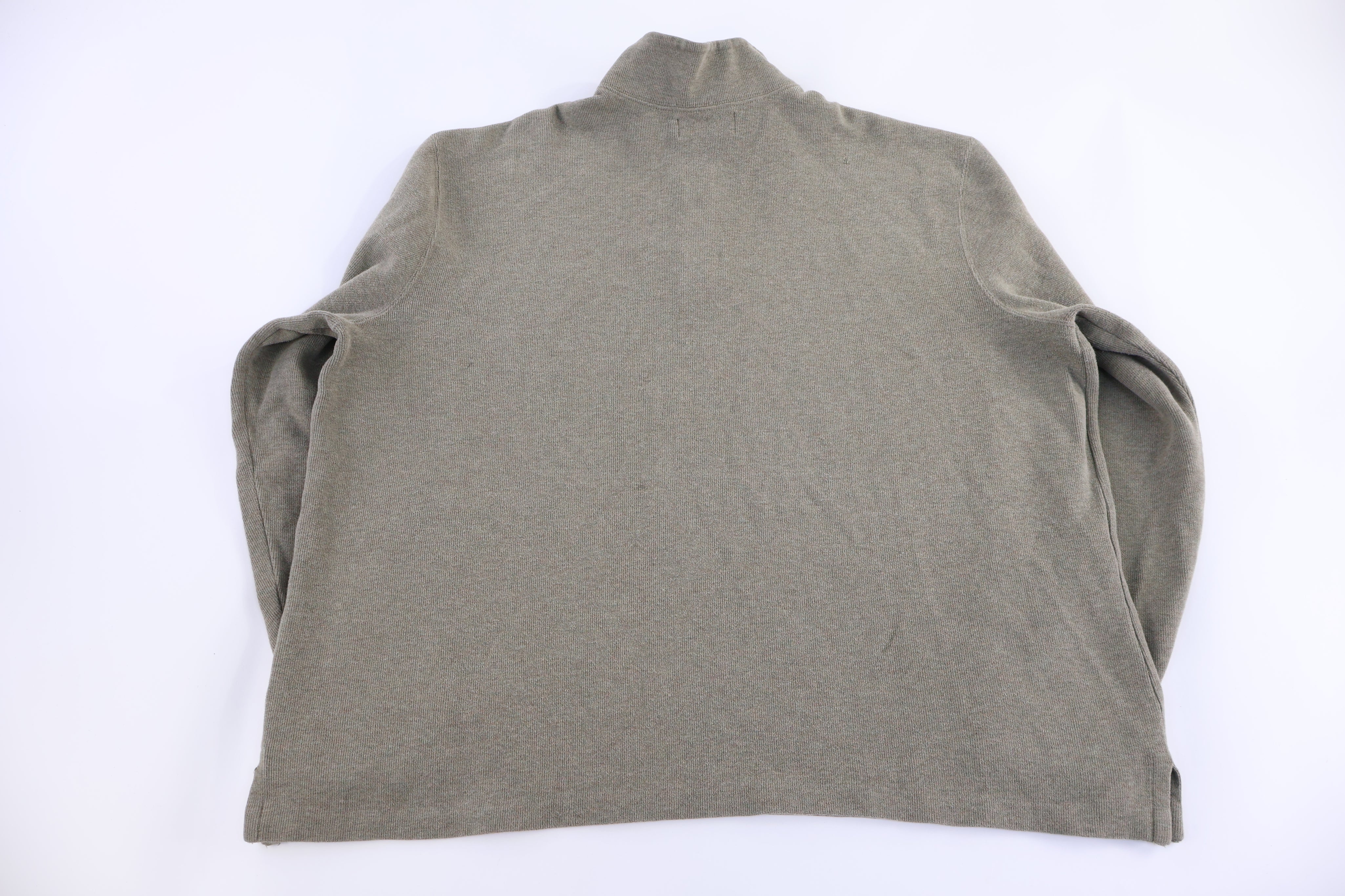 Polo by Ralph Lauren Embroidered Logo Green Quarter Zip Sweater