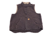 Carhartt Logo Patch Brown Full Zip Vest