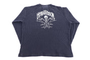 Harley Davidson Motorcycles Black Henley Thermal LS T-shirt
