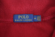 Polo Ralph Lauren Embroidered Logo Red Quarter Zip Sweater