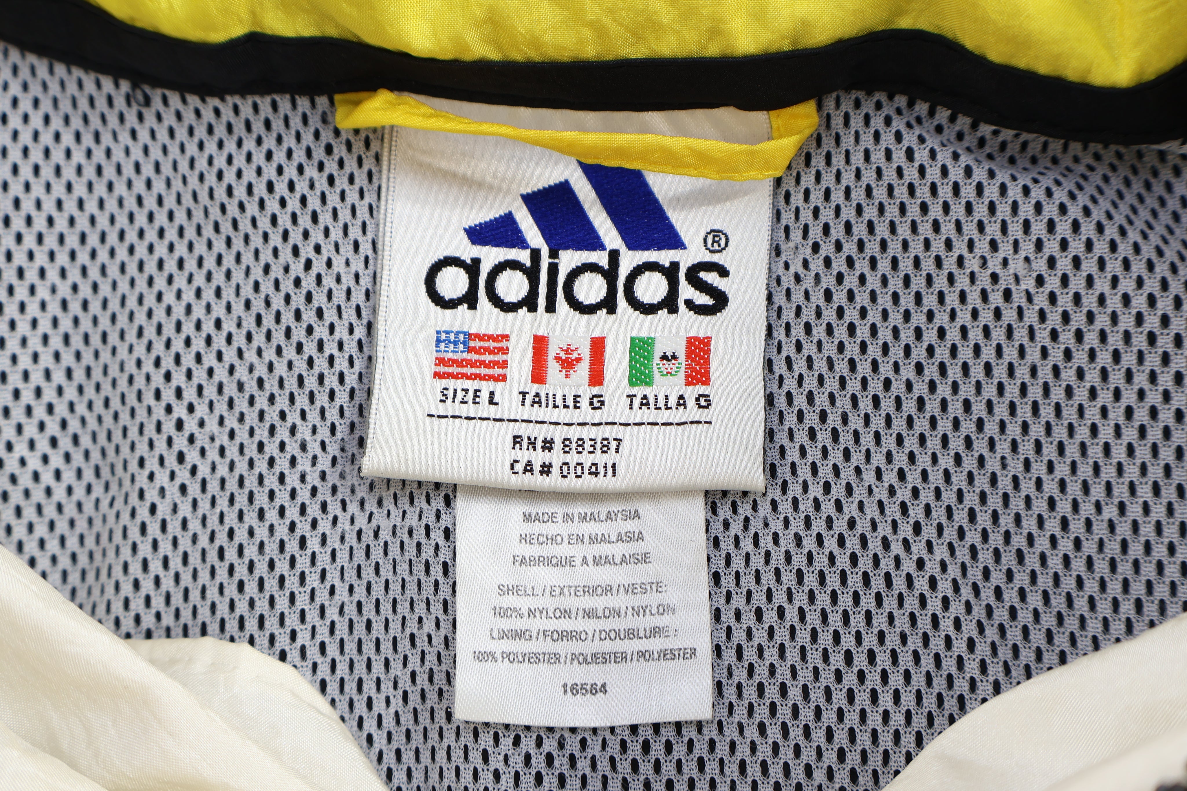 Vintage Adidas Embroidered Logo Full Zip Windbreaker