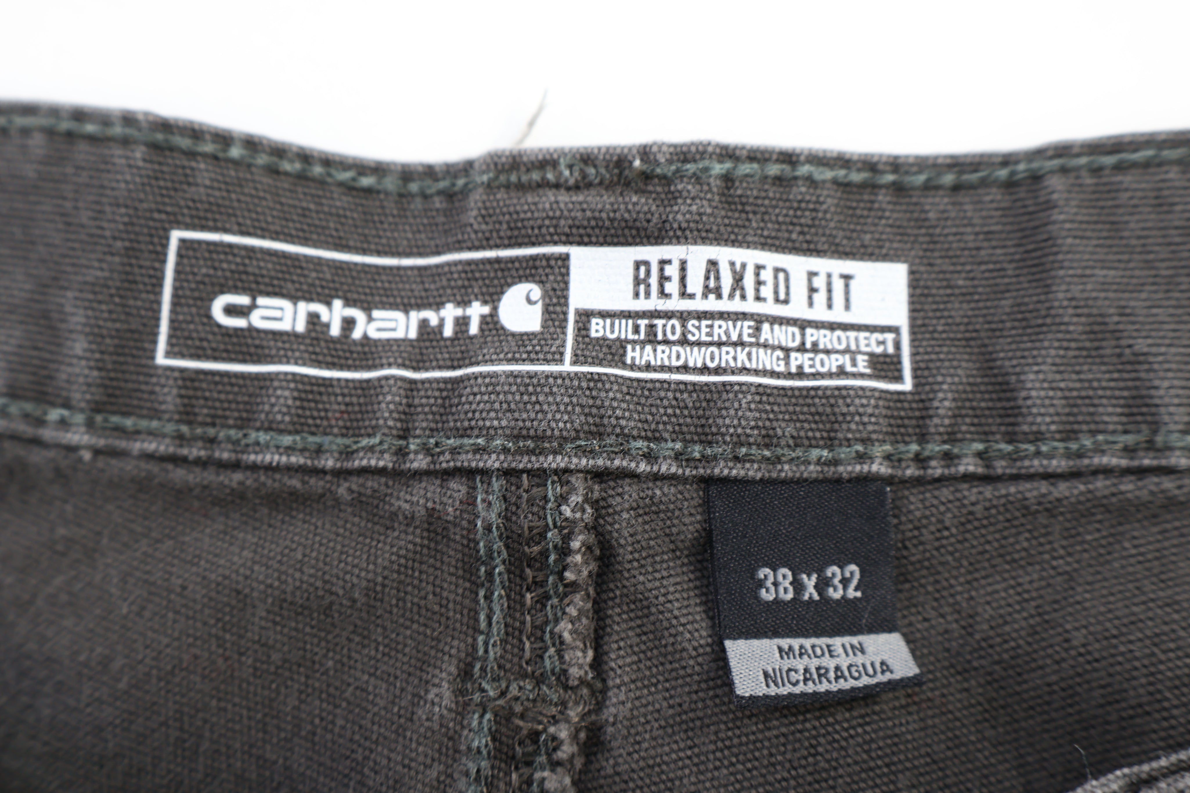Carhartt Logo Patch Grey Relaxed Fit Pants