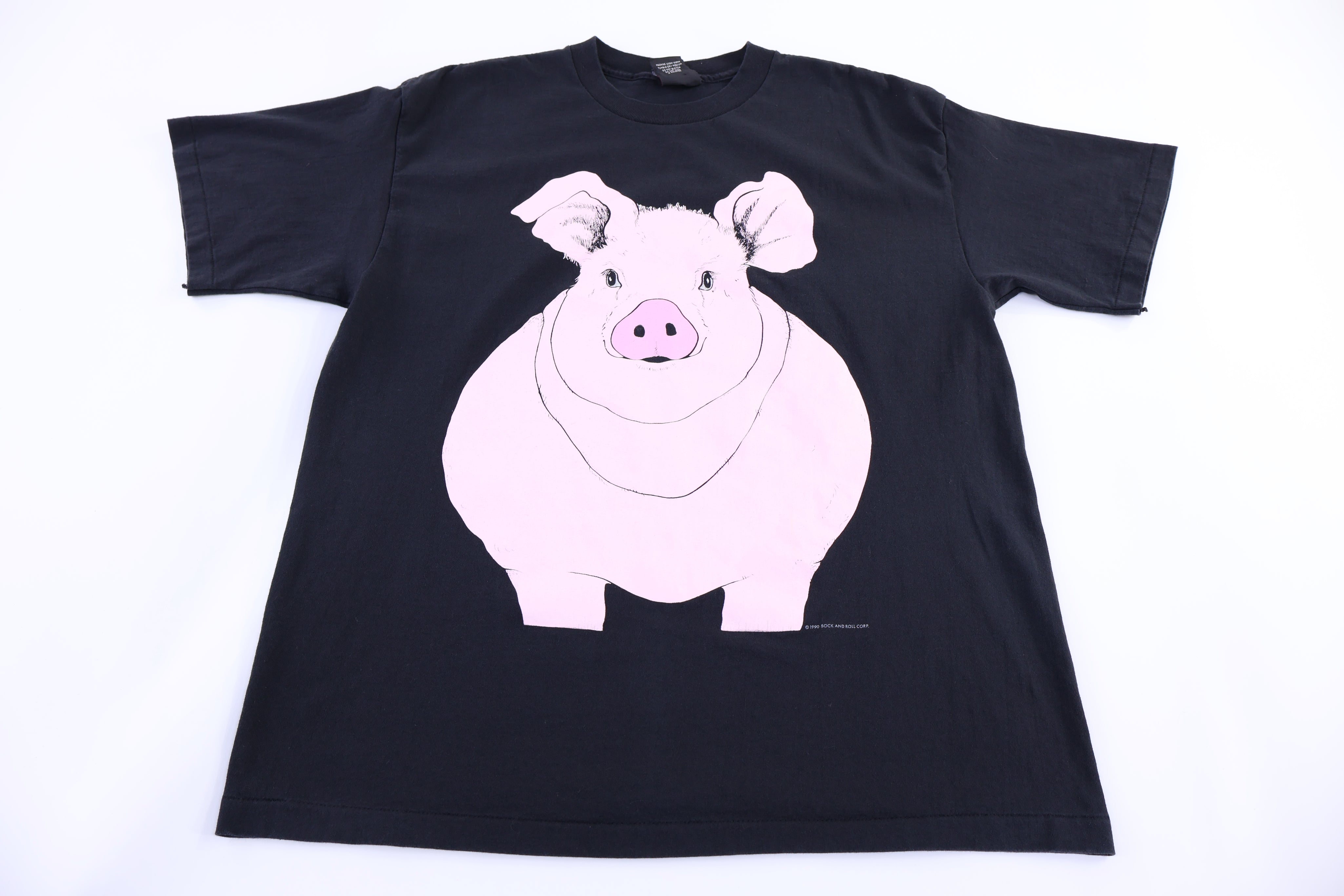 1990 Sock And Roll Pig Graphic T-shirt
