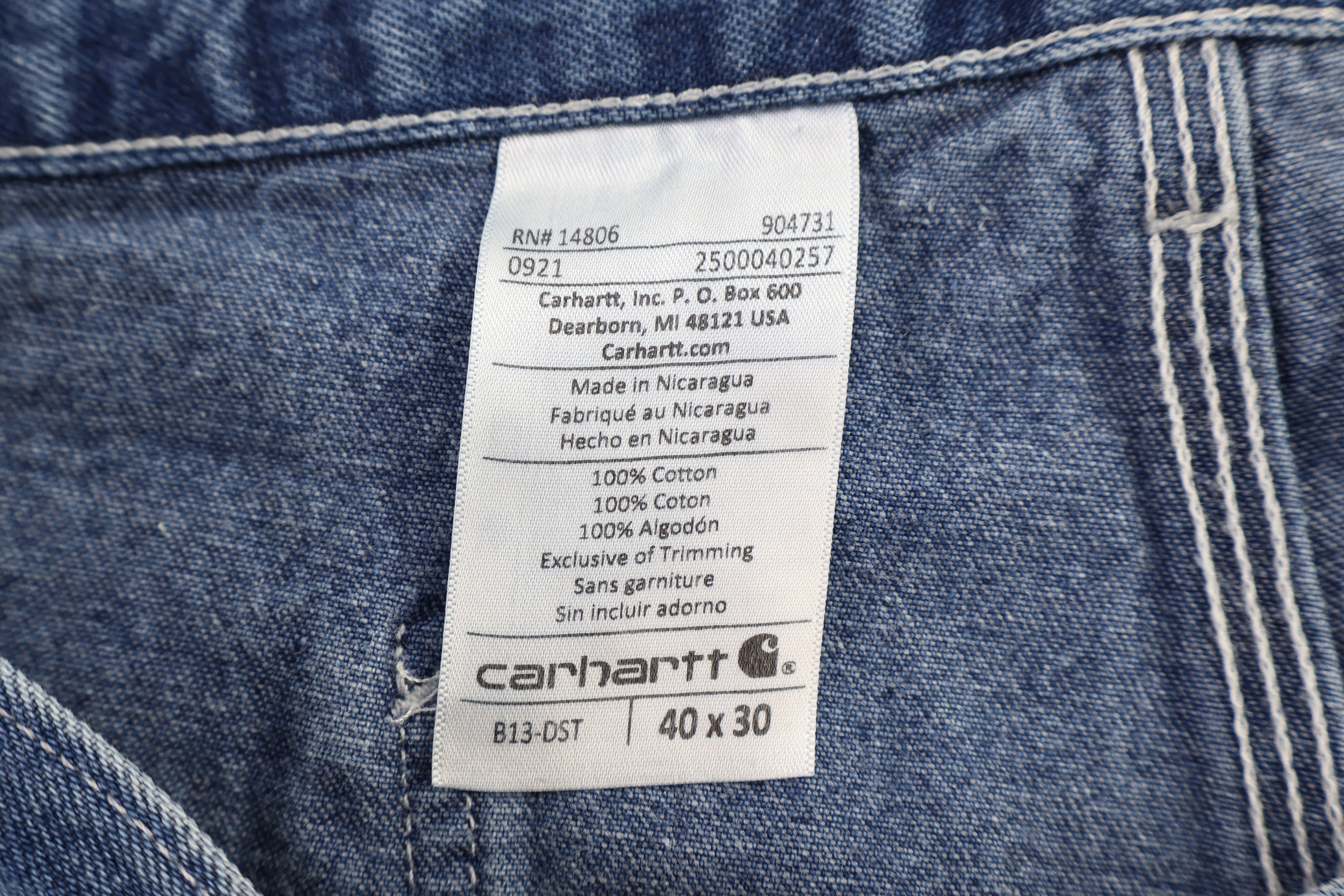 Carhartt Logo Patch Dark Wash Denim Jeans