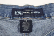 Y2K Drunk Monkey Light Wash Denim Shorts