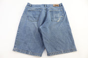 Y2K Drunk Monkey Light Wash Denim Shorts
