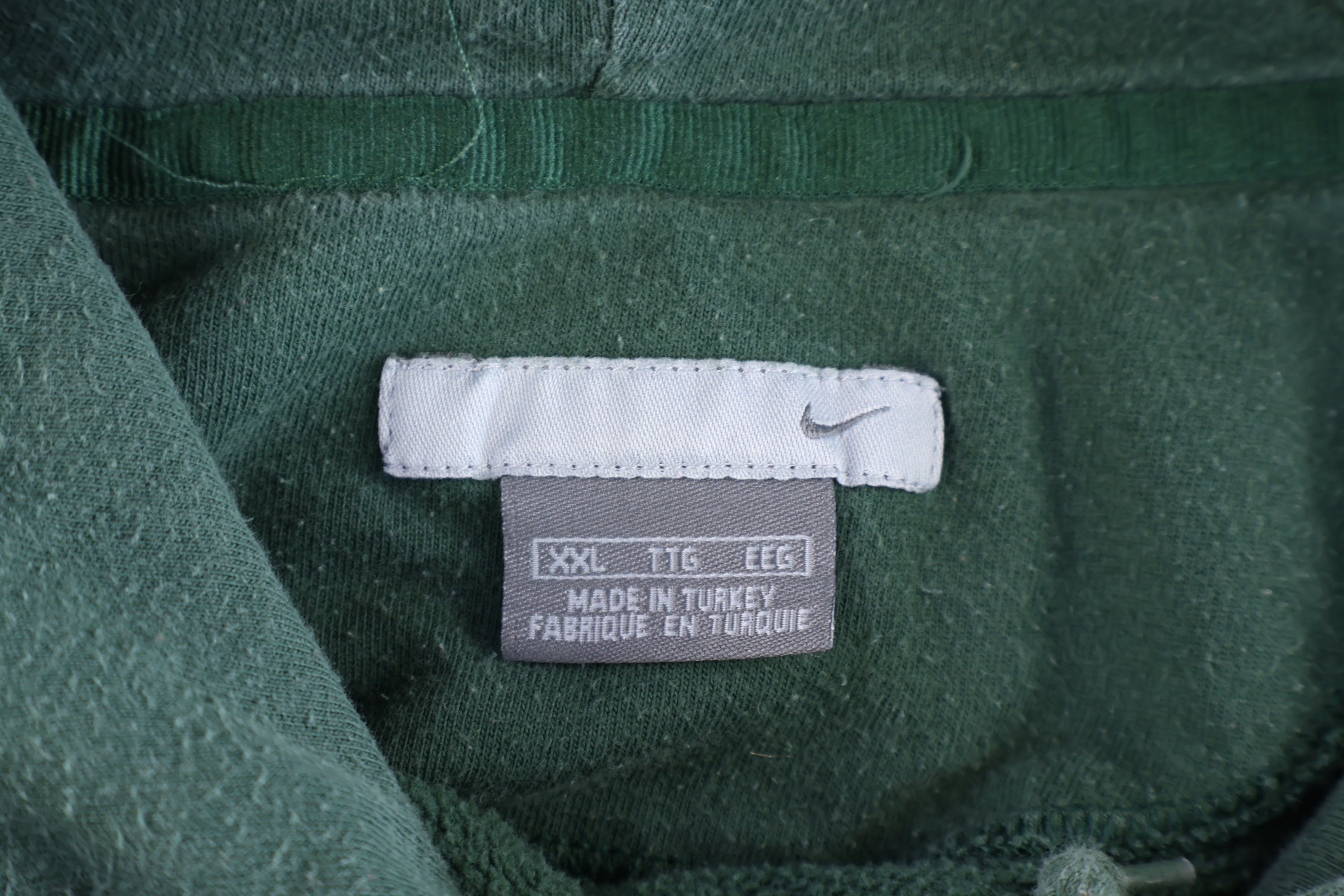 Vintage Nike Embroidered Logo Green Pullover Hoodie