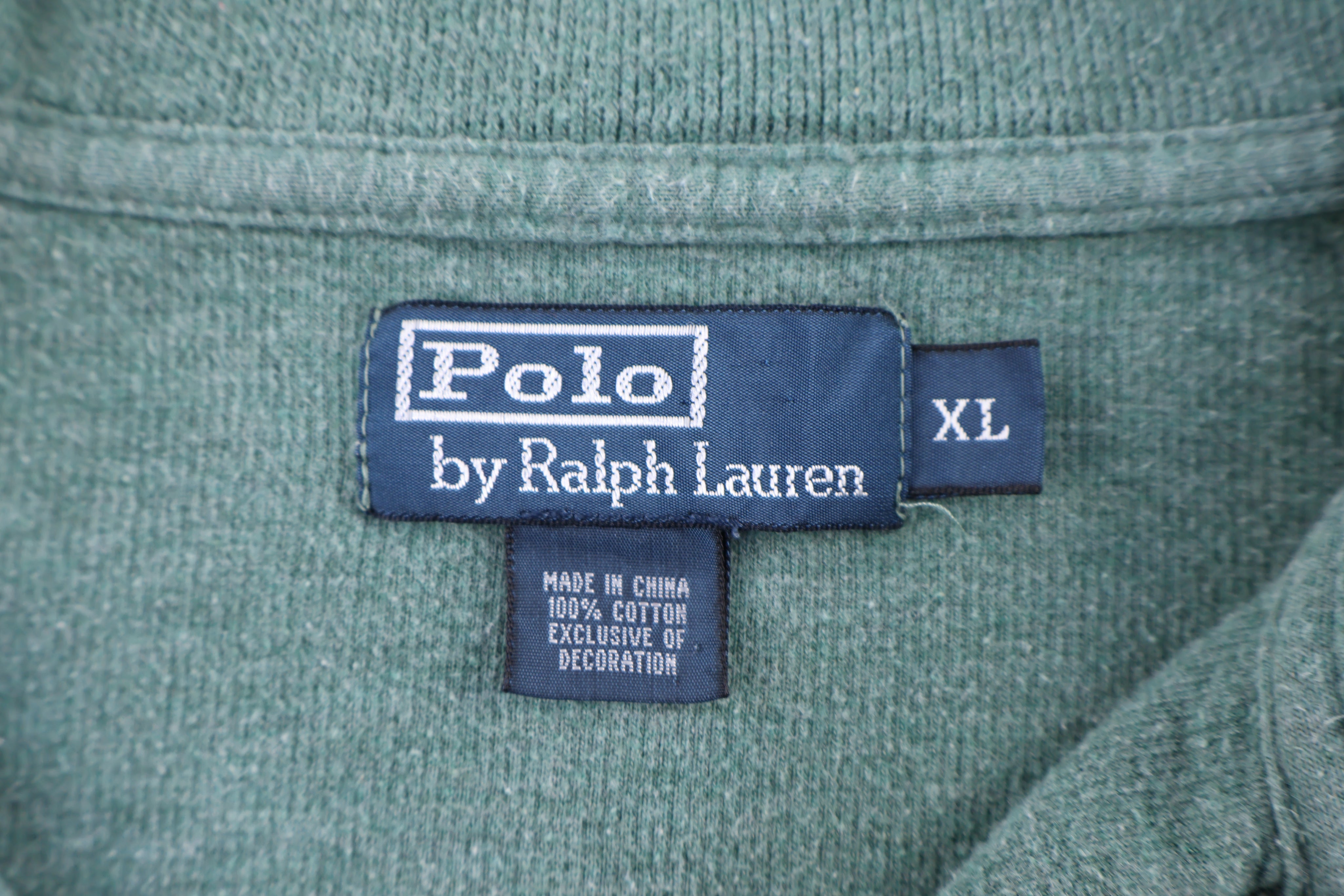 Polo by Ralph Lauren Embroidered Logo Green Quarter Zip Sweater