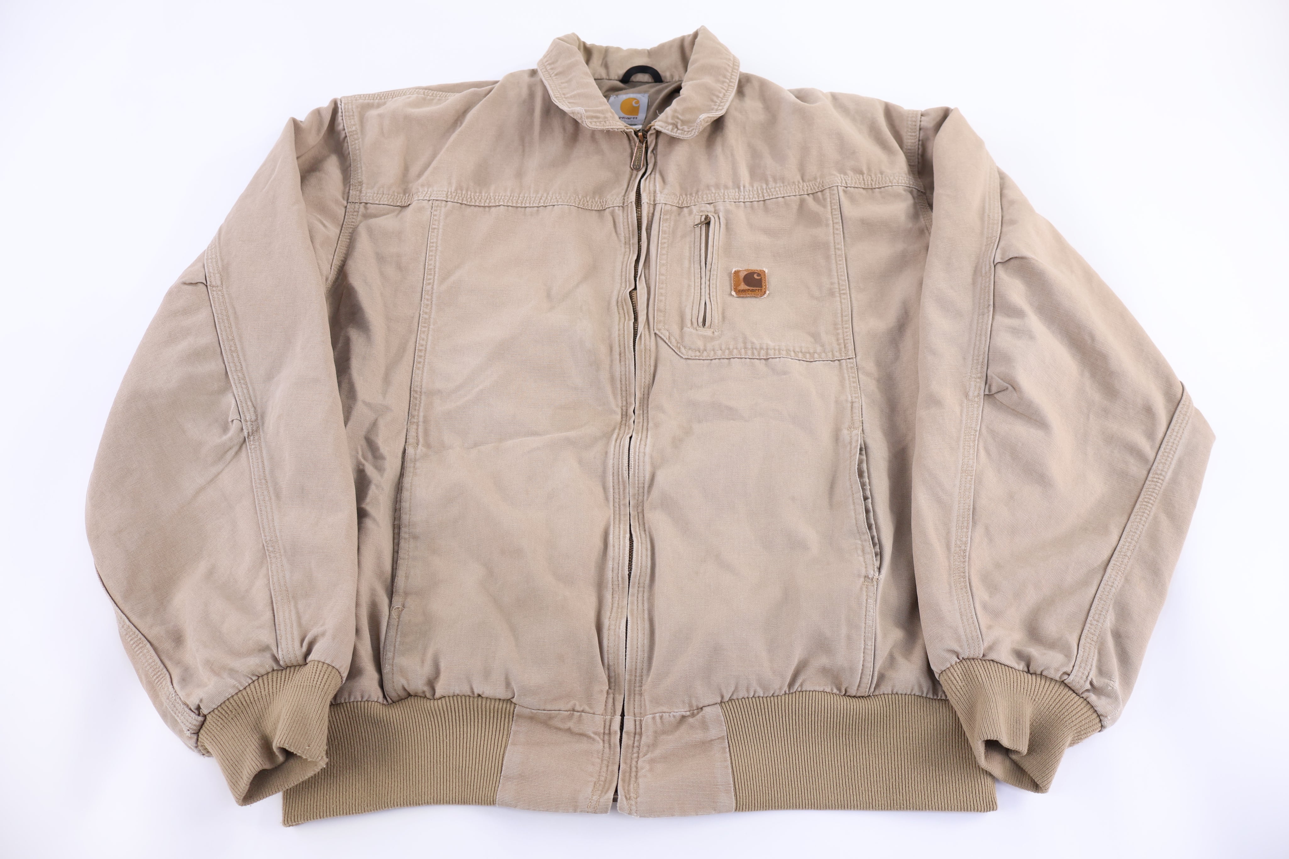 Carhartt Logo Patch Tan Full Zip Jacket
