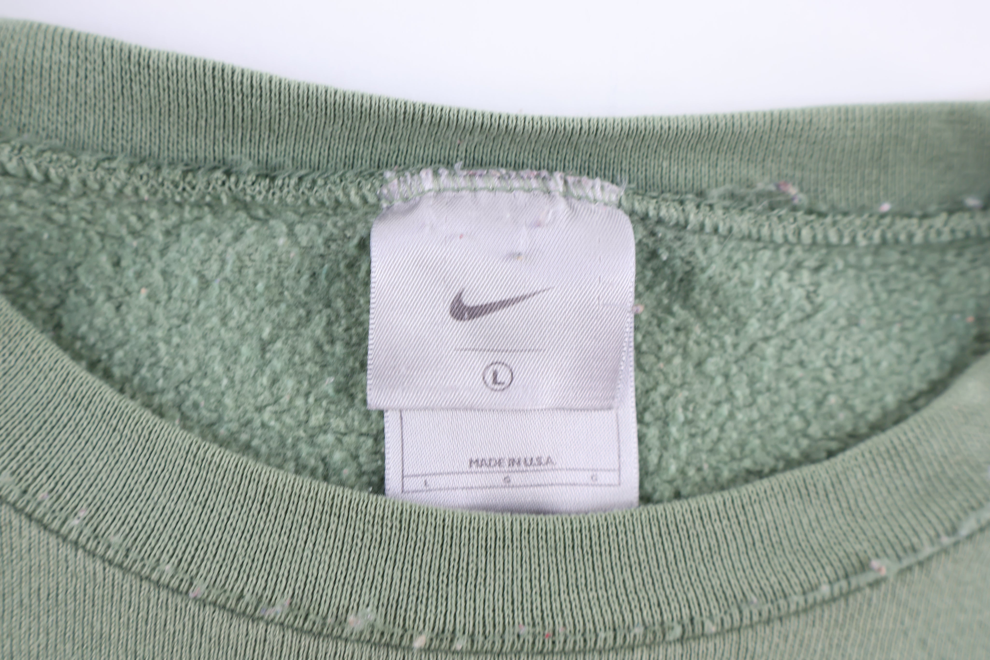 Vintage Nike Embroidered Logo Green Sweatshirt